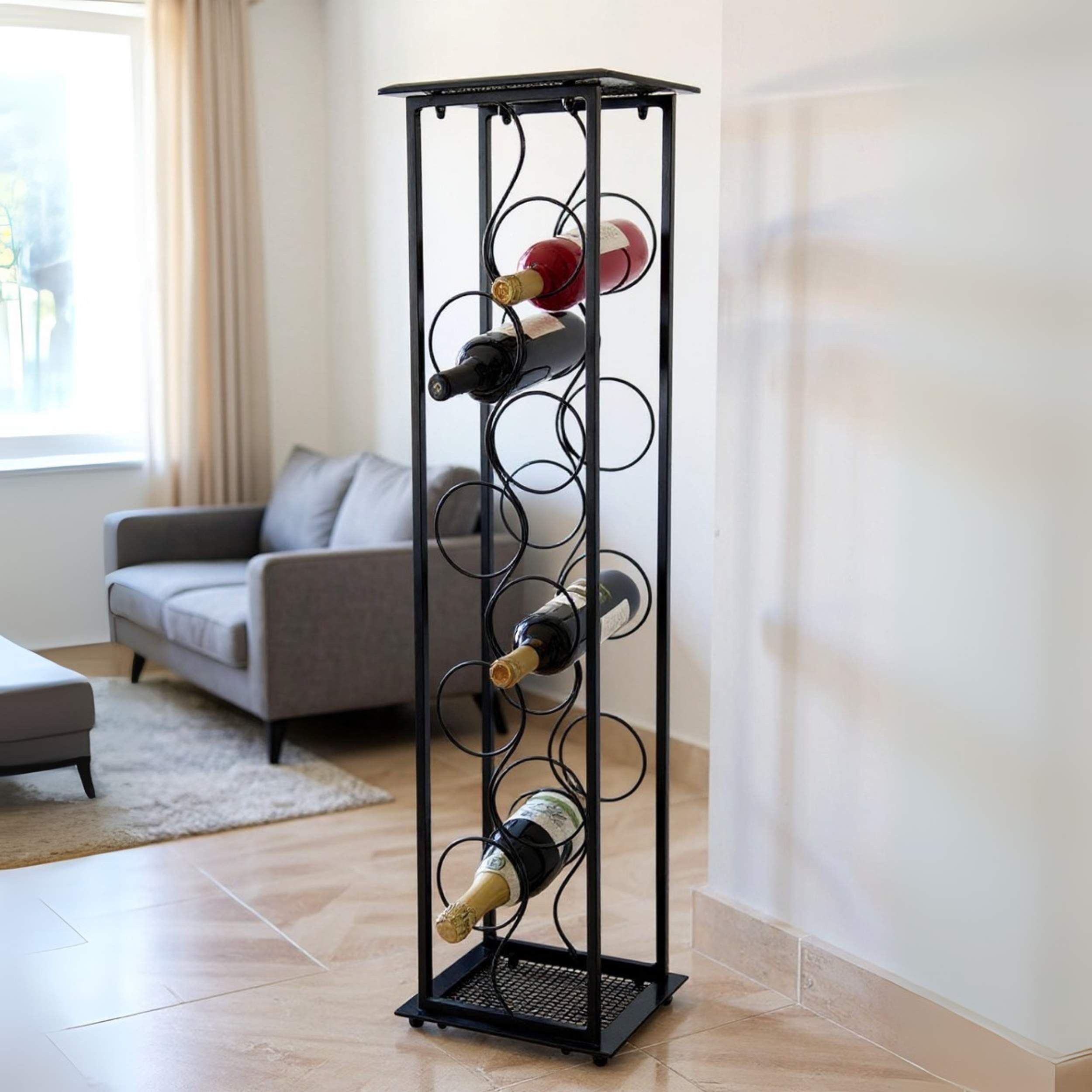 DanDiBo Weinregal Blumensäule "Oktave" 100 cm Flaschenständer Metall Regal, Flaschenhalter – Bild 4 von 5