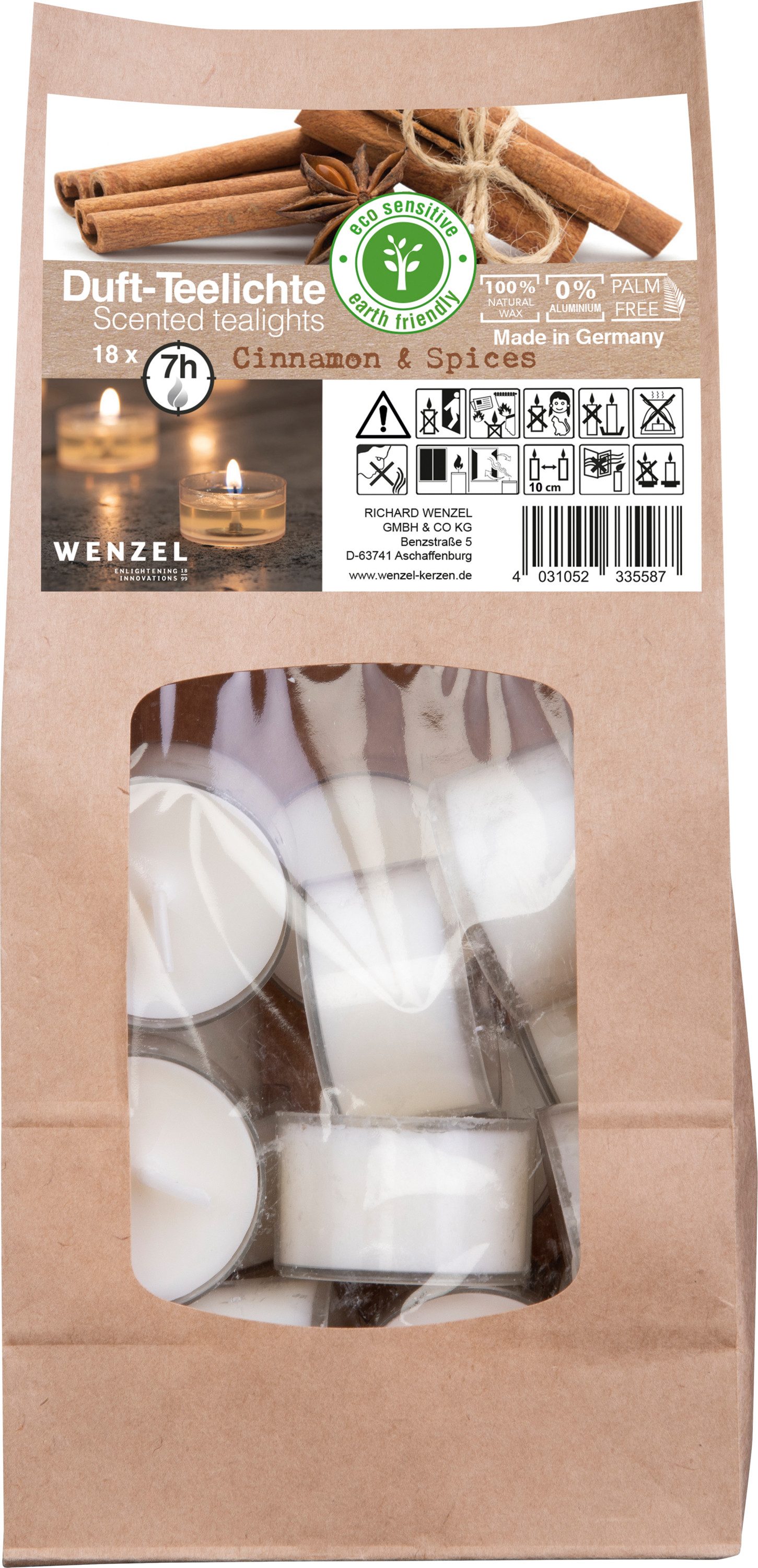 Wenzel Stumpenkerze Duft-Teelichter, 18 Stück