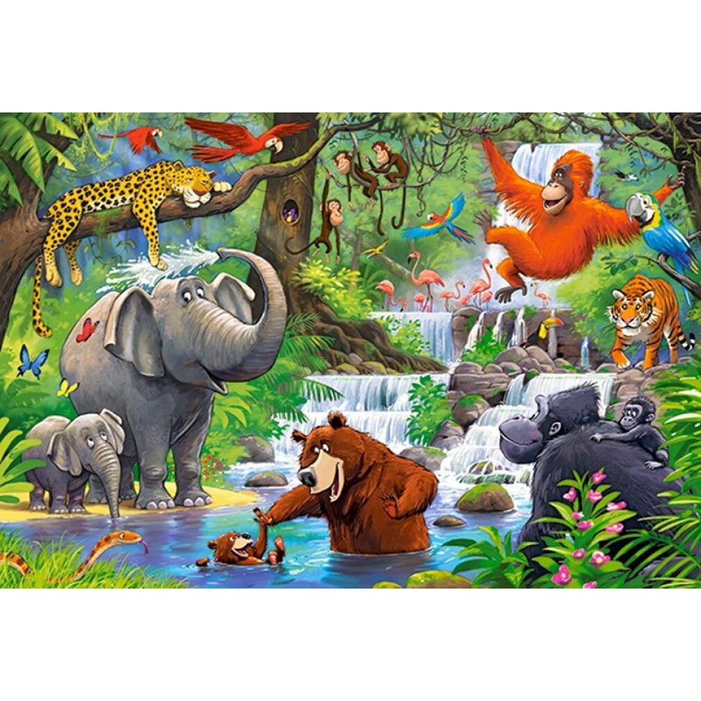 Castorland Puzzle Puzzle Dschungeltiere MAXI 40 Teile, Puzzleteile