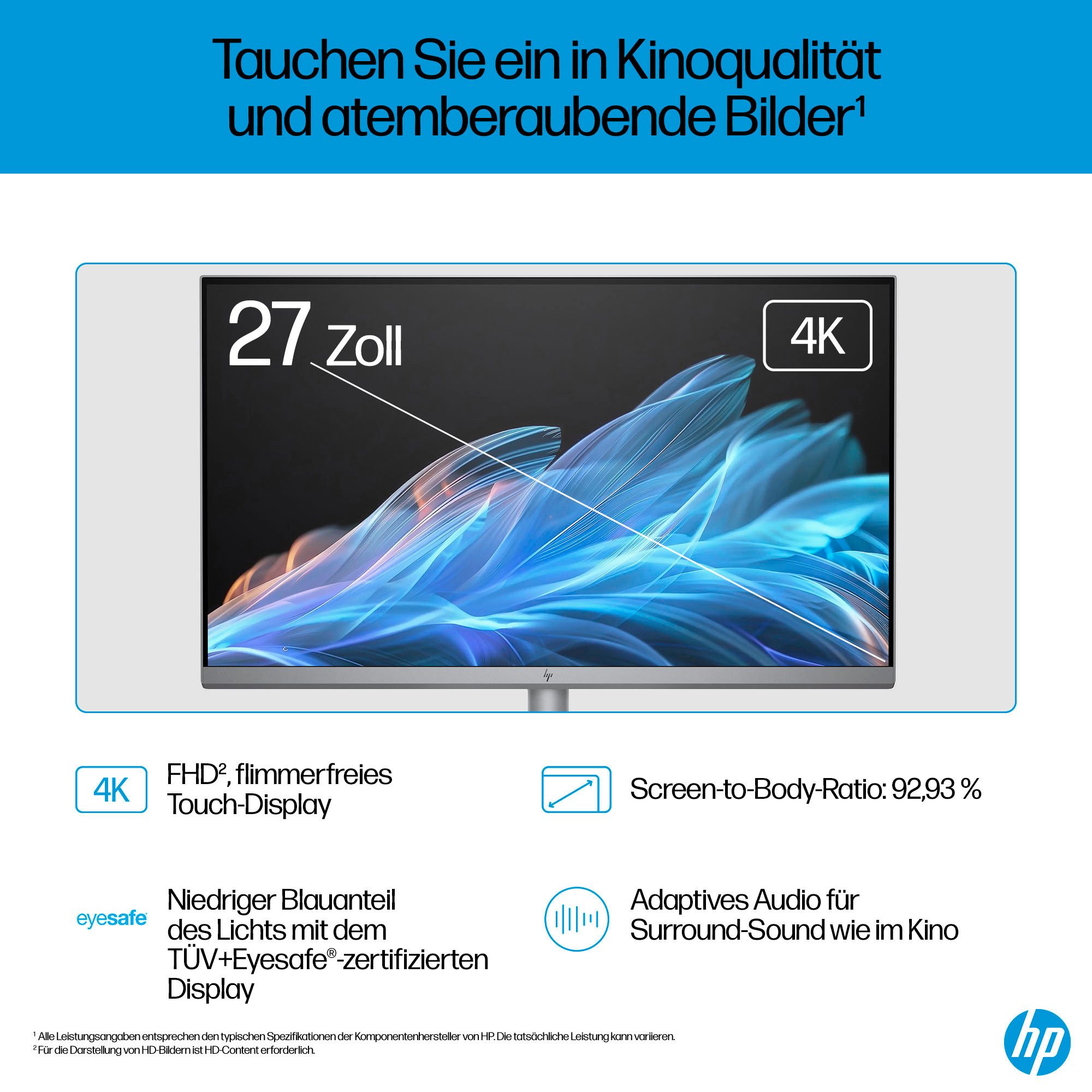 HP OmniStudio X 27-cs0077ng All-in-One PC (27 Zoll, Intel Core Ultra 7 155H, ARC Graphics, 32 GB RAM, 2000 GB SSD)