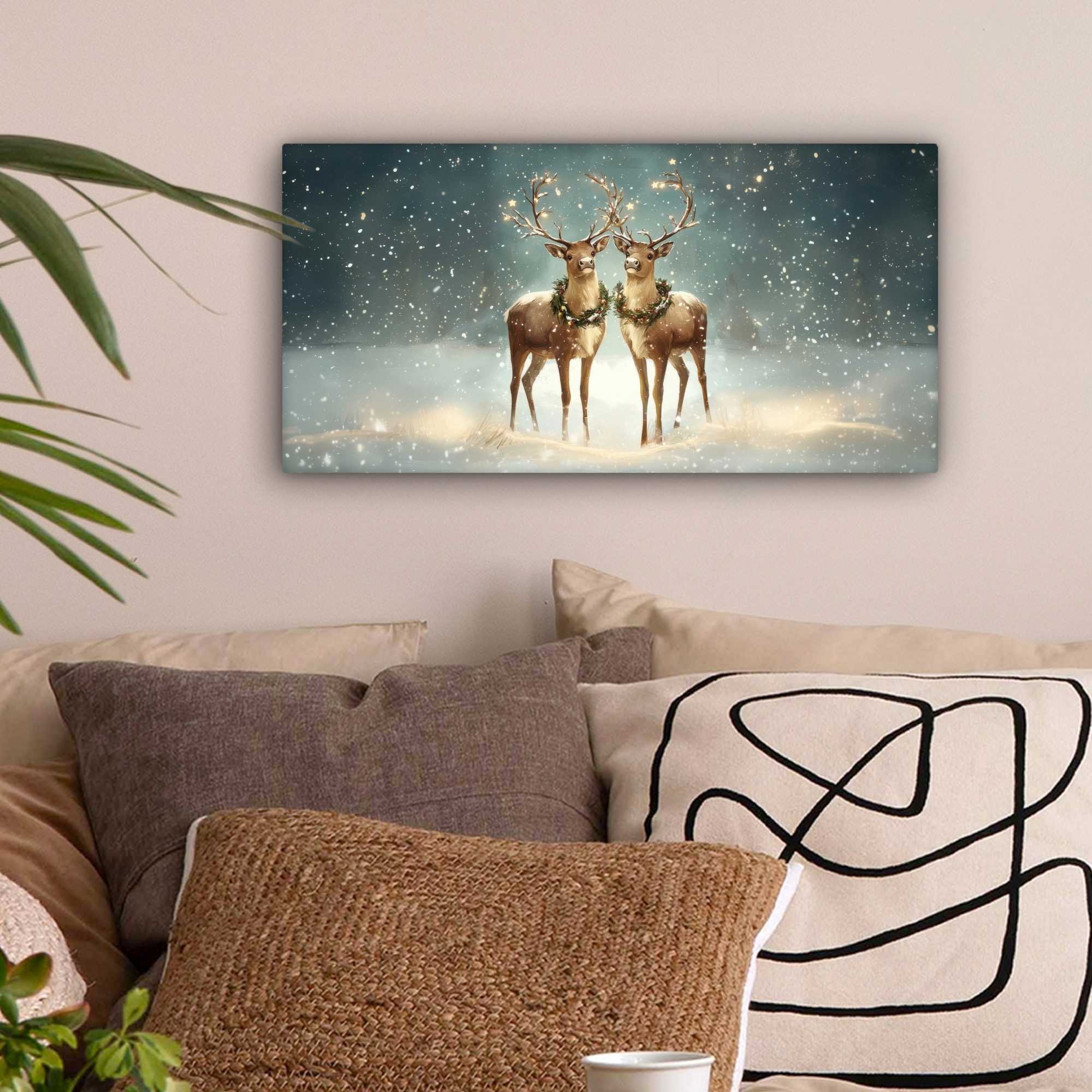 OneMillionCanvasses® Leinwandbild Panorama Weihnachtszauber - Winterwald - günstig online kaufen