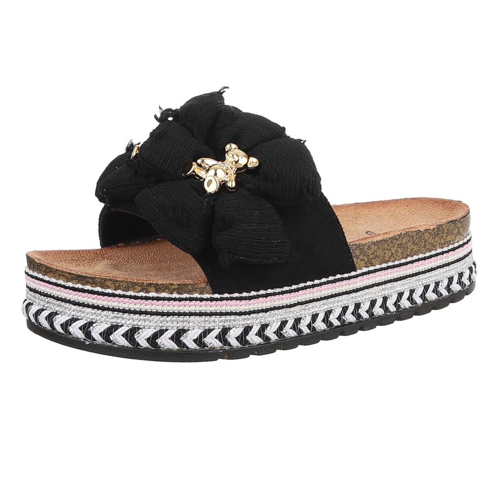 Ital-Design Stylische Damen-Sandalen mit Blumen und Korksohle Plateausandal günstig online kaufen