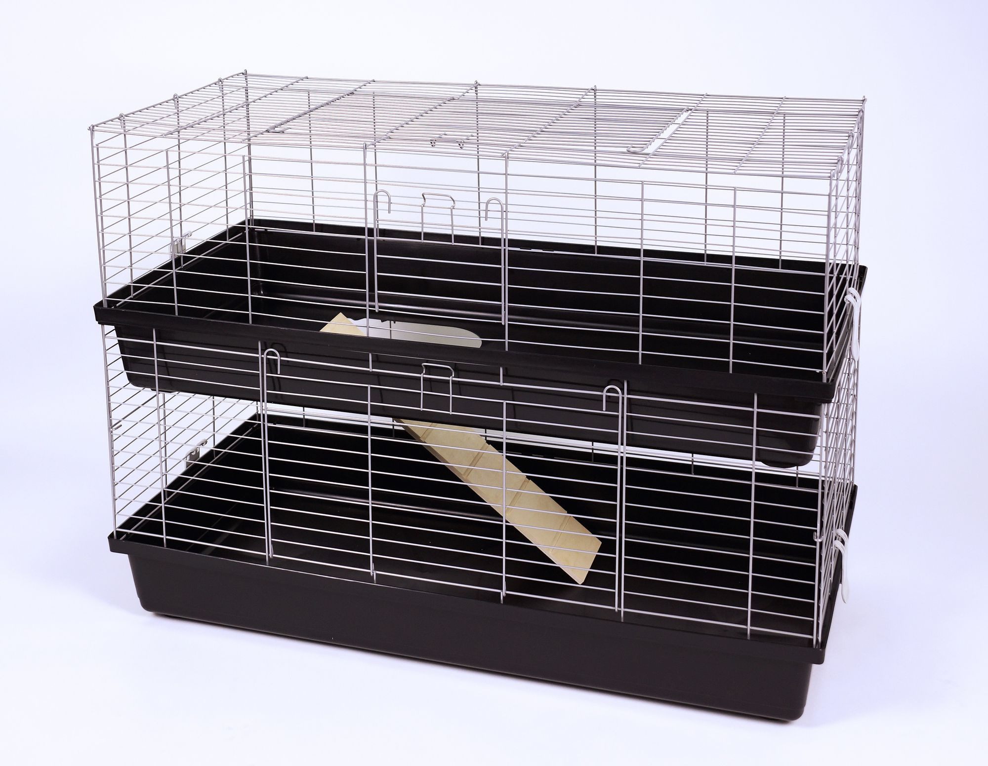 Ollesch Kleintierkäfig Meerschweinchenkäfig Hasenkäfig Doppelkäfig Käfig 1,2 Meter