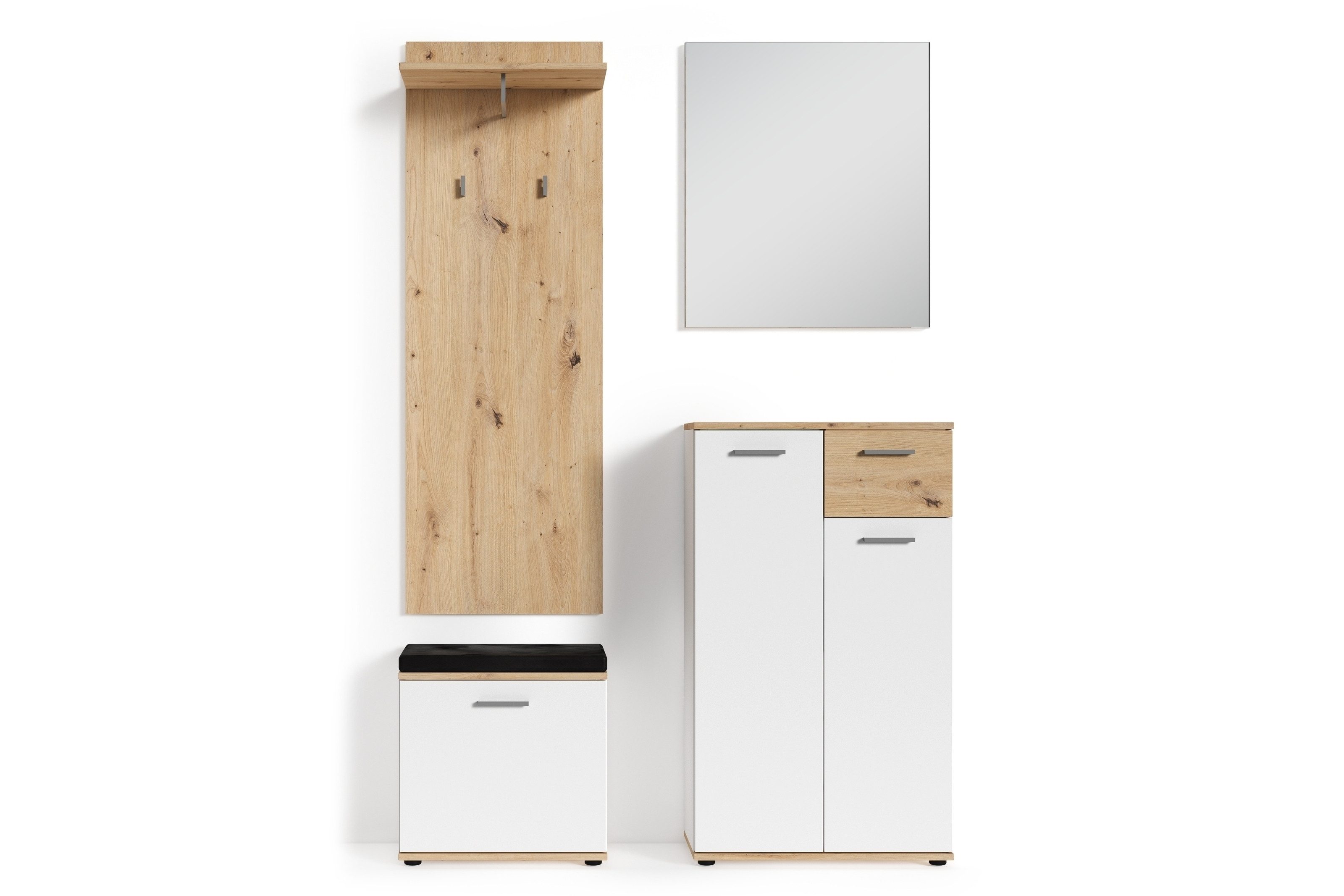 freiraum Schuhschrank JAKOB (B 60, H 102, T 30 cm) in Weiß/Eiche-Optik 60 x 102 x 30 cm (BxHxT)