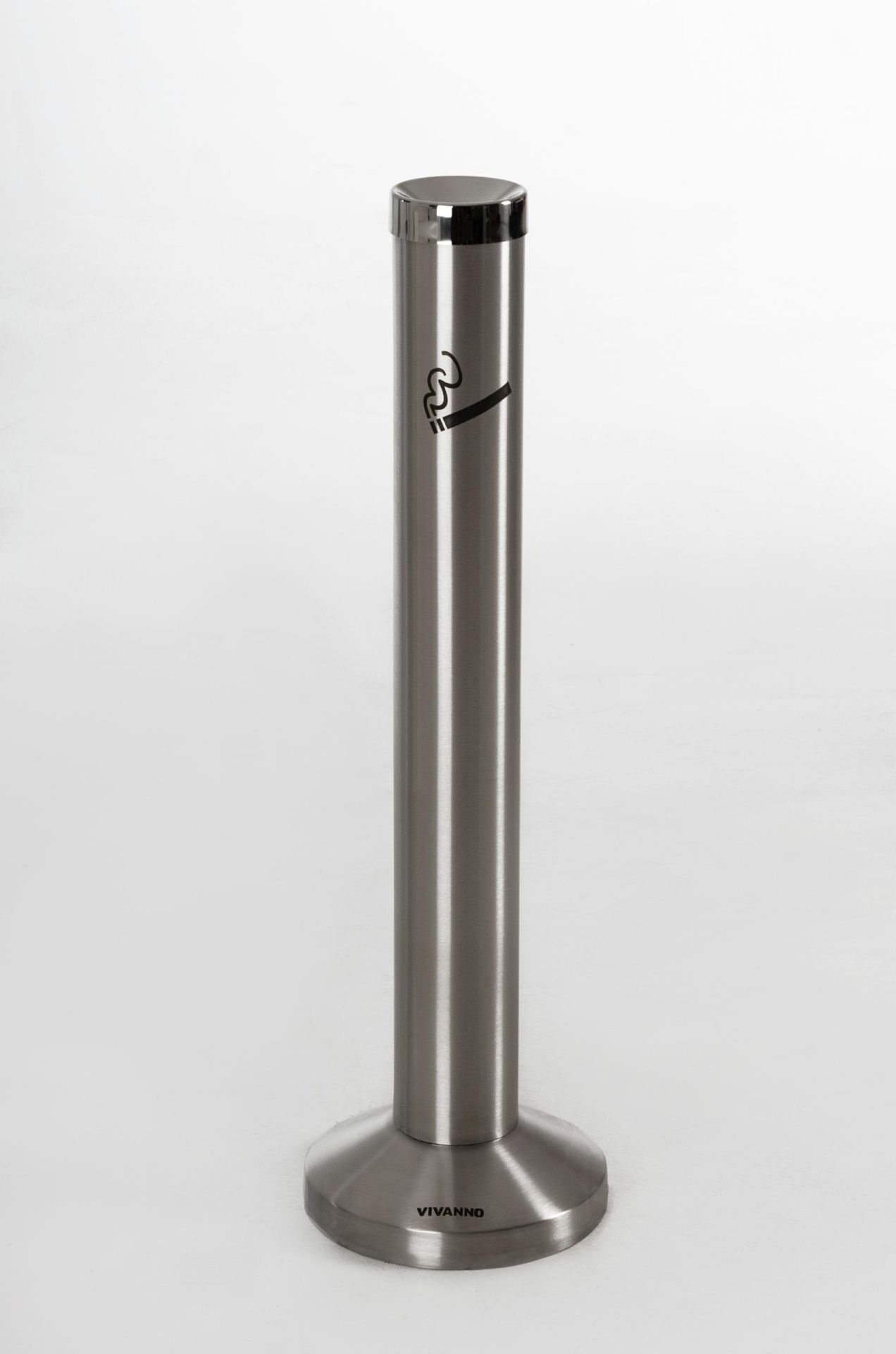 Linder Exclusiv GmbH Aschenbecher Standaschenbecher Mülleimer Standascher  Edelstahl Raucher, Höhe 56,5 cm, DIA ⌀ 14,5 cm - für innen geeignet, mit  Müllfach