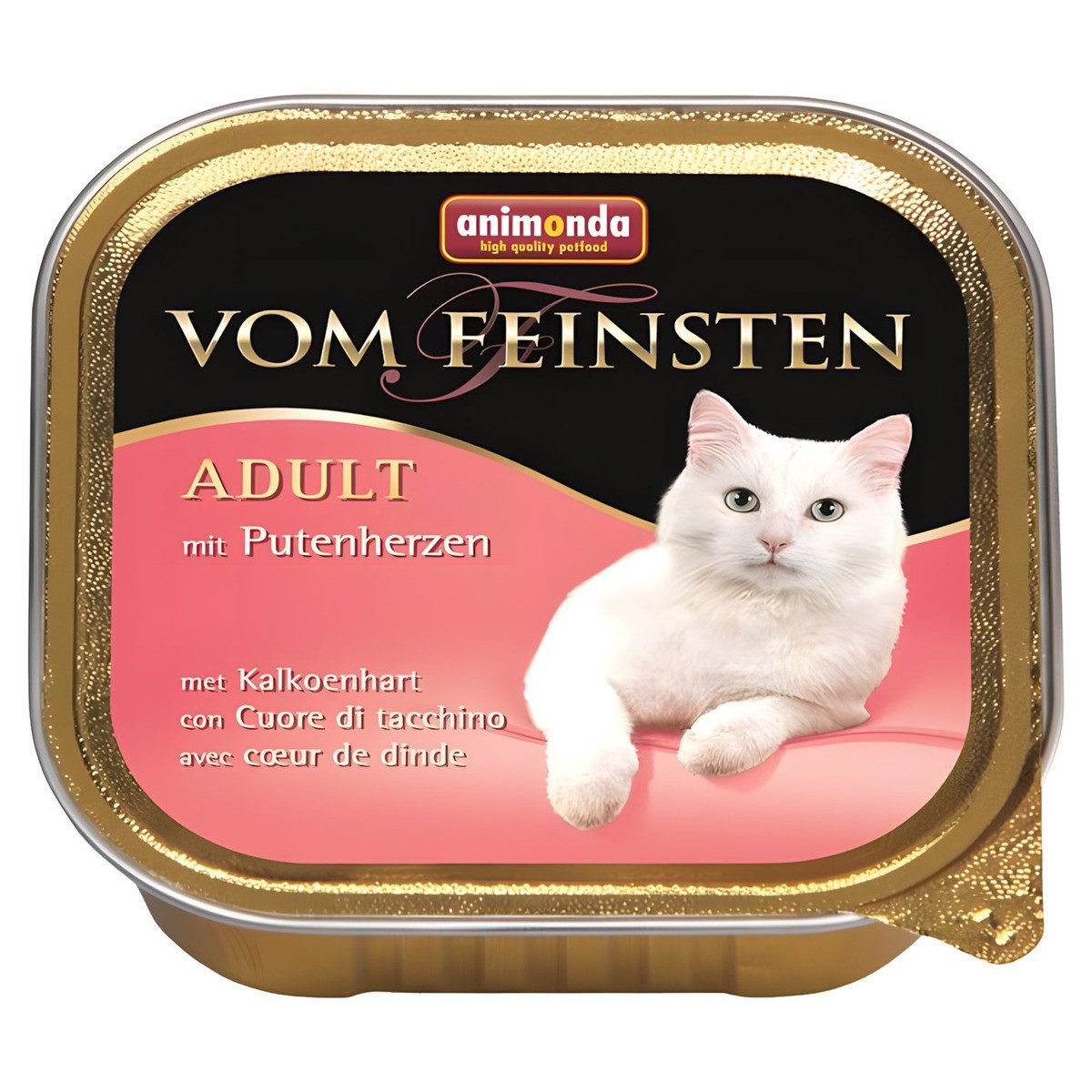 Animonda vom Feinsten Adult mit Putenherzen 100 g - 32 Stück, Nassfutter für: Katze