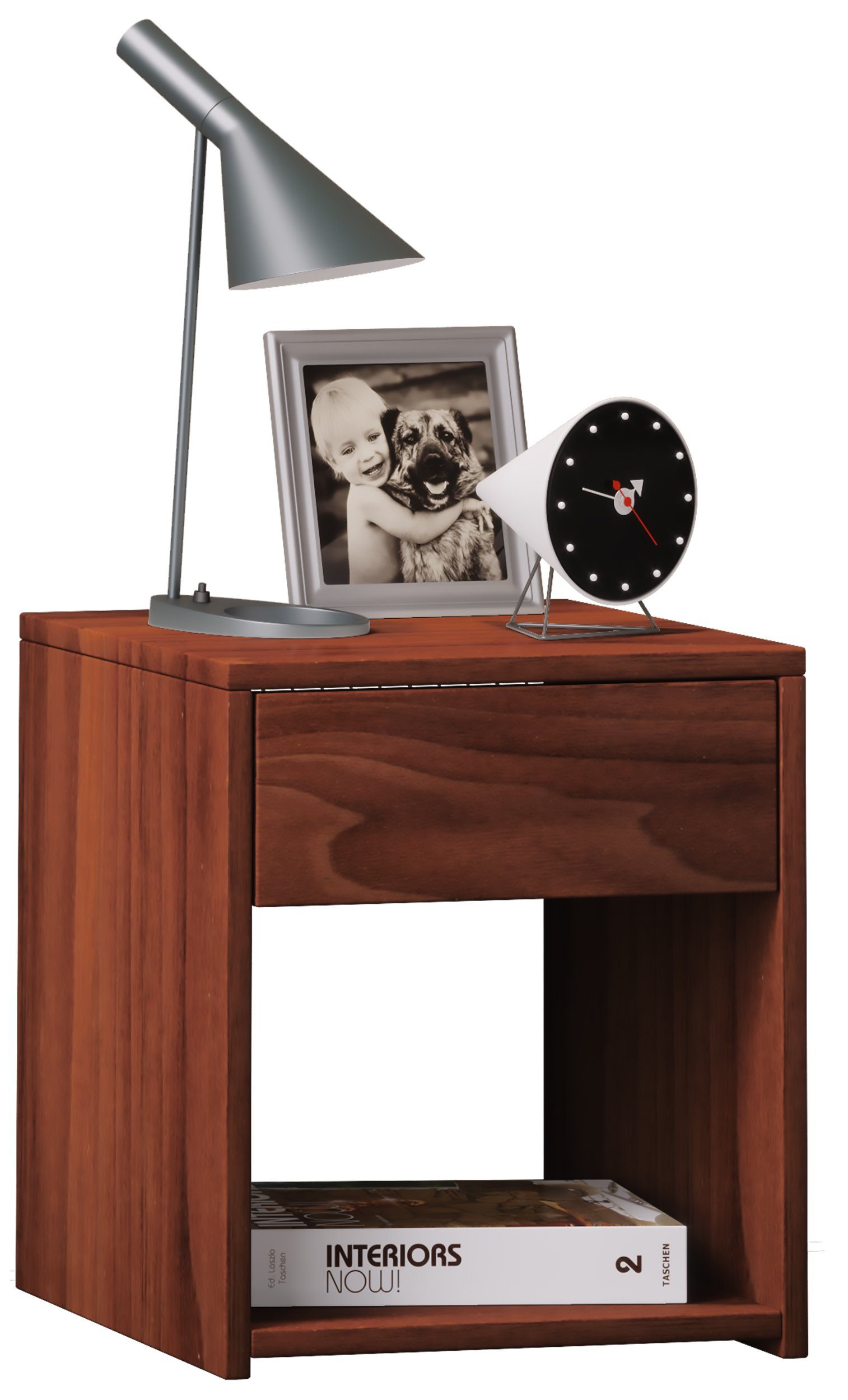 VCM Nachttisch Holz Nachttisch Nachtschrank Schublade Sledo Mini (1-St), 40x35x35cm Beistelltisch, Schublade