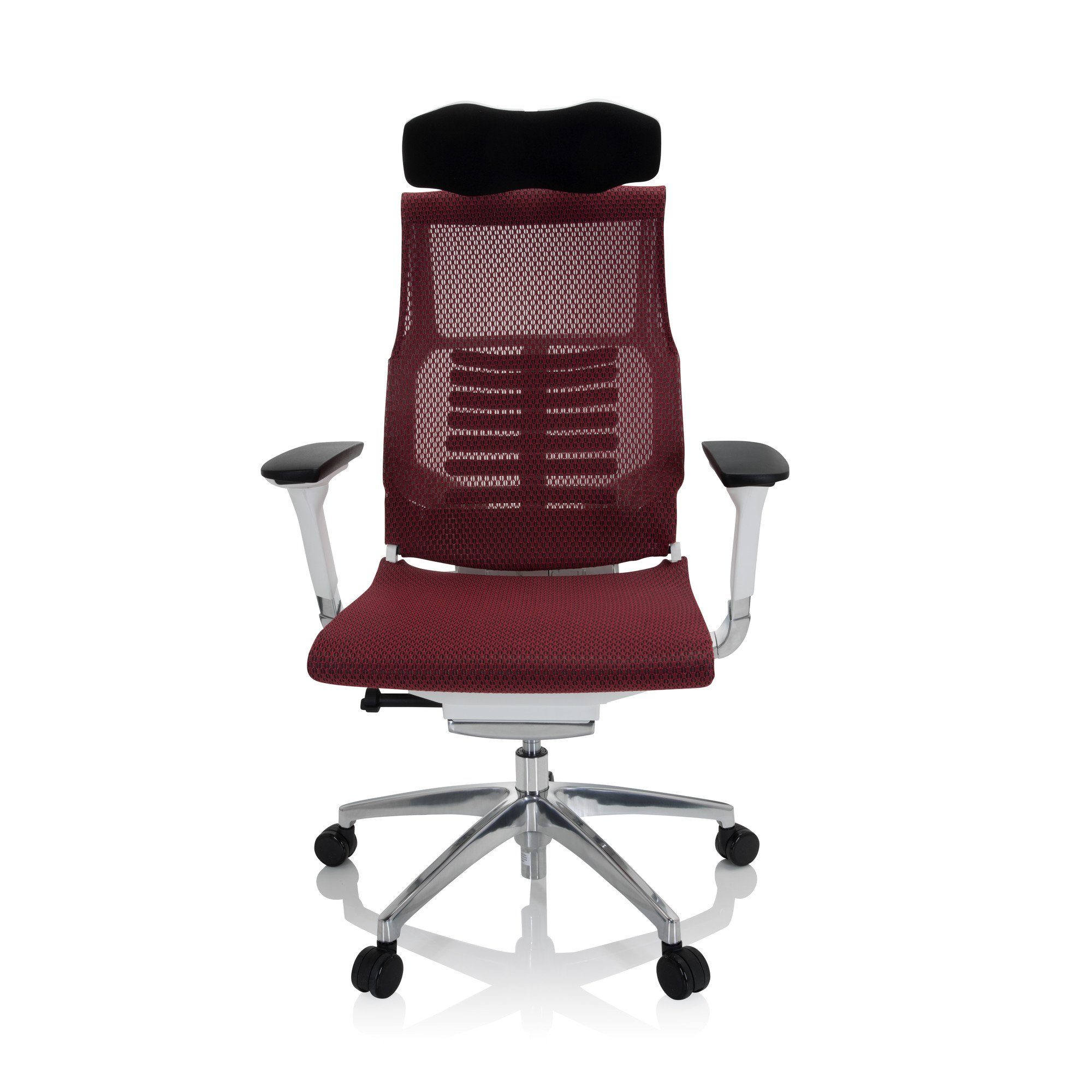 hjh OFFICE Drehstuhl High End Bürostuhl DYNAFIT WHITE I Netzstoff (1 St), Schreibtischstuhl ergonomisch Rot