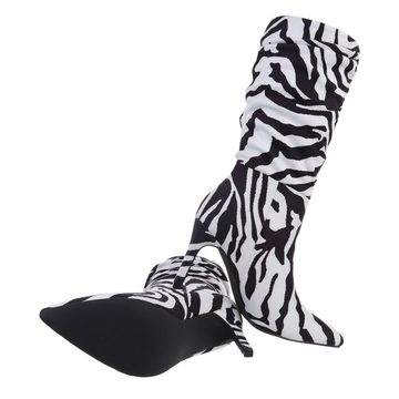 Ital-Design Damen Schlupfschuhe Party & Clubwear High-Heel-Stiefel Pfennig-/Stilettoabsatz High-Heel Stiefel in Weiß