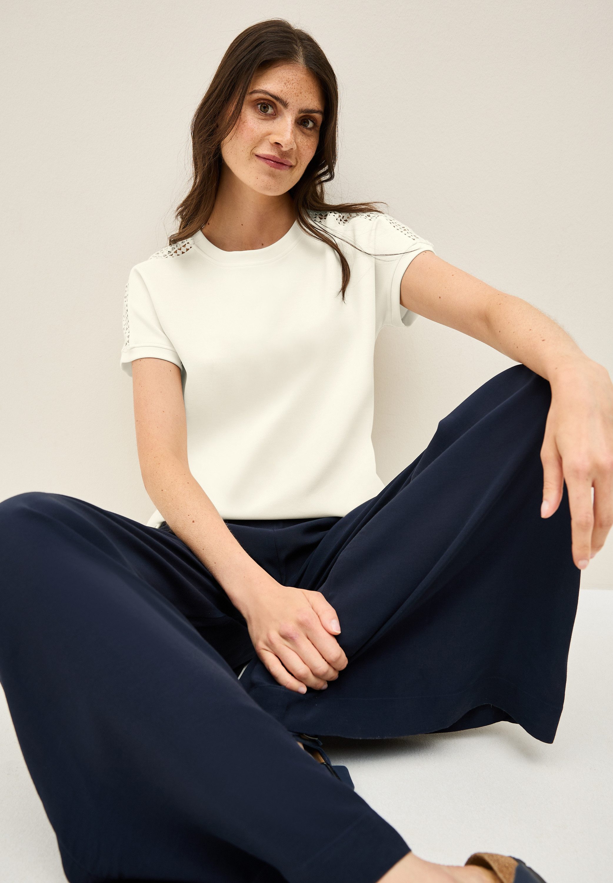 CECIL T-Shirt mit feinem Mesh-Einsatz günstig online kaufen