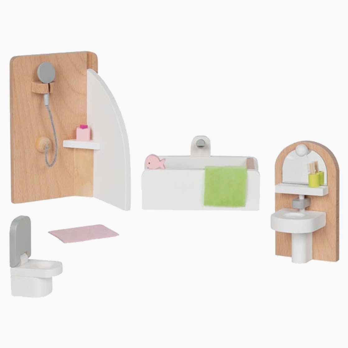 goki Puppenhausmöbel Puppenmöbel Style, Badezimmer (packung, 10tlg., set), passen perfekt zu jedem Puppenhaus