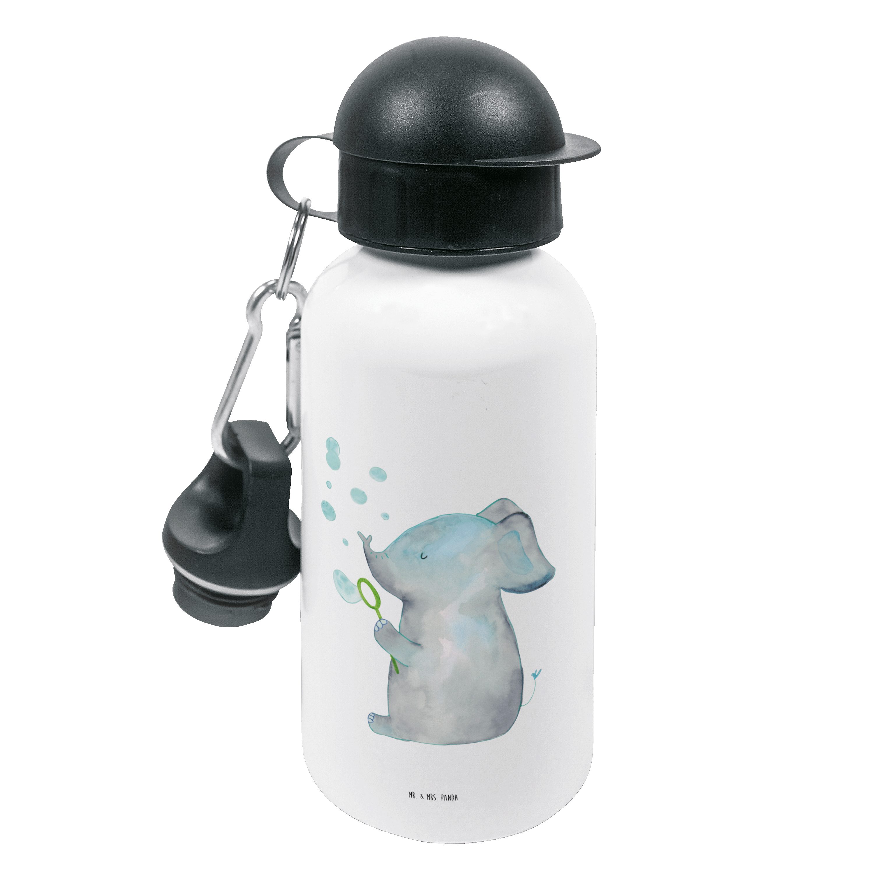 Mr. & Mrs. Panda Trinkflasche Elefant Seifenblasen - Weiß - Geschenk, Tiere, Gute Laune, Kids, Tier