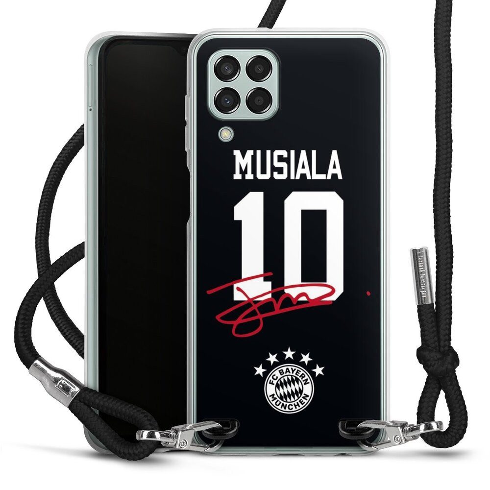 DeinDesign Handyhülle FC Bayern München Jamal Musiala FCB Musiala 10, Samsung Galaxy M33 5G Handykette Hülle mit Band Case zum Umhängen