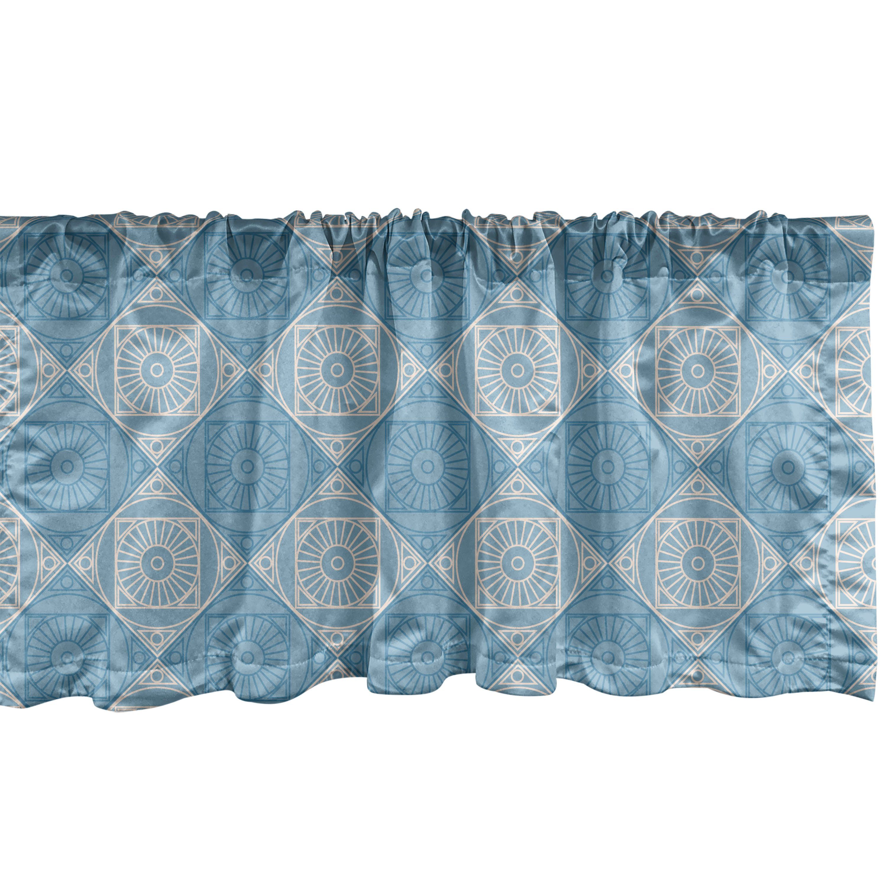 Scheibengardine Vorhang Volant für Küche Schlafzimmer Dekor mit Stangentasche, Abakuhaus, Microfaser, Geometrisch ägyptische Formular