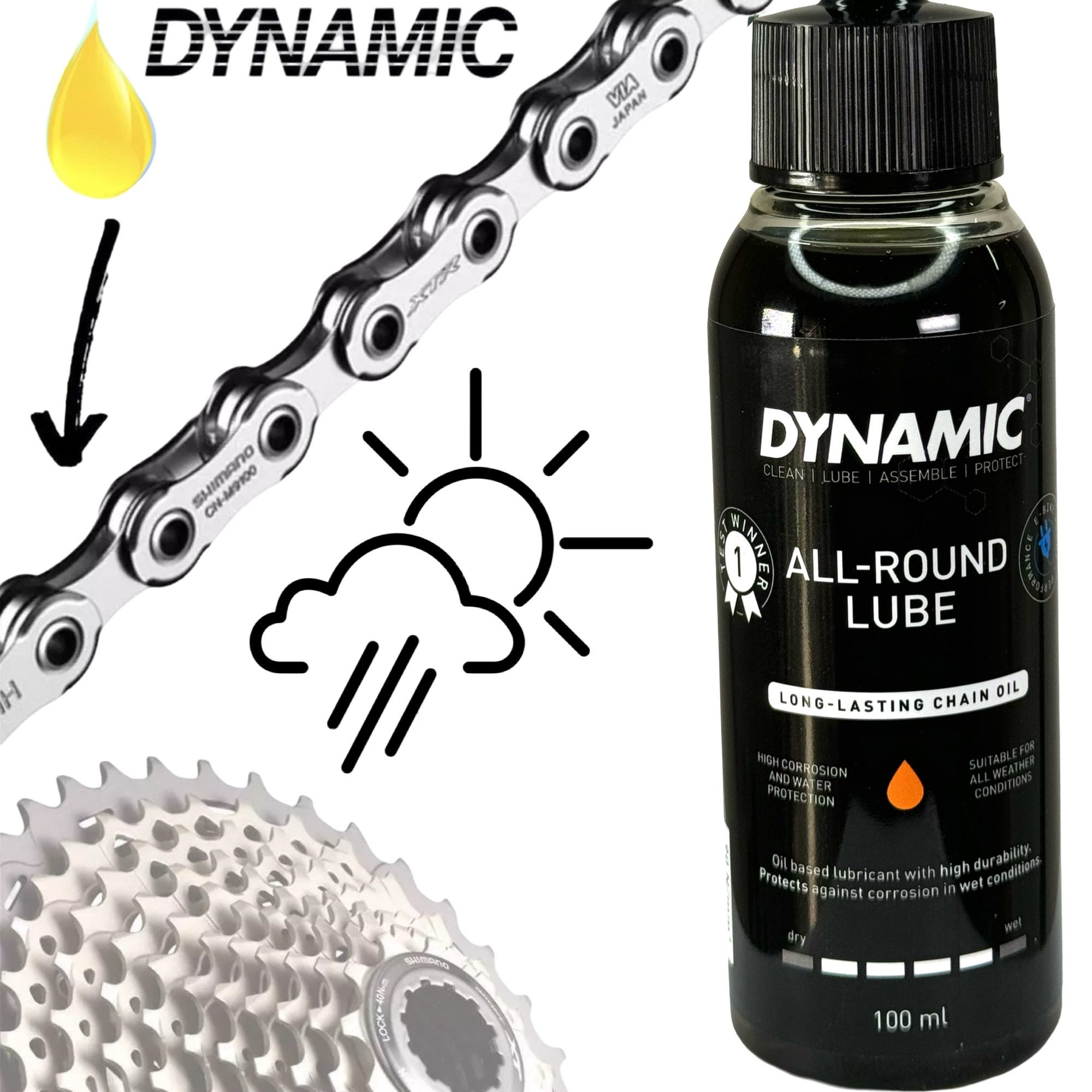 dynamic Fahrrad-Montageständer Dynamic Fahrrad Ketten All Round Lube Kettenschmierstoff DY-040 100 ml