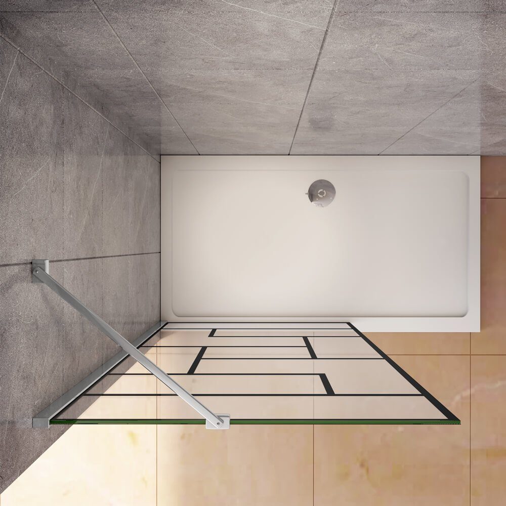 duschspa Duschwand 8mm ESG Walk in Dusche Duschtrennwand Glaswand, Einscheibensicherheitsglas, Sicherheitsglas, (Set), Glas