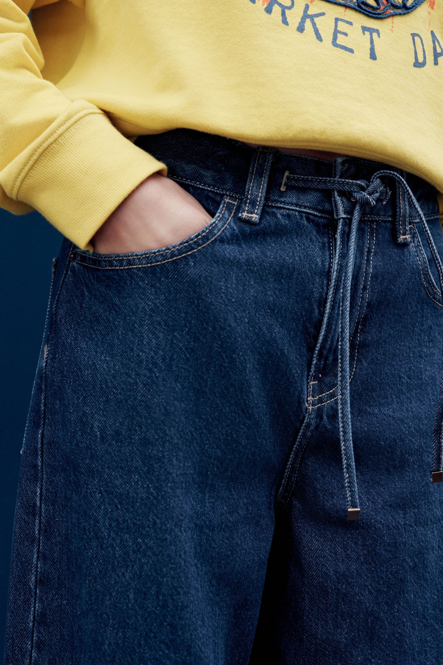 Next Weite Jeans Jeans mit Kordelzug und weitem Bein (1-tlg)