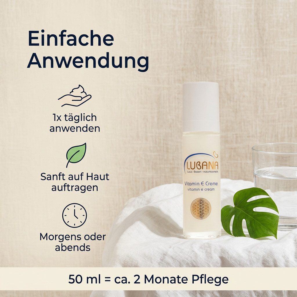 Lubana Tagescreme Vitamin-E-Creme pH-regulierend, basische Hautbarrierecreme, pH-regulierend, hergestellt in Deutschland