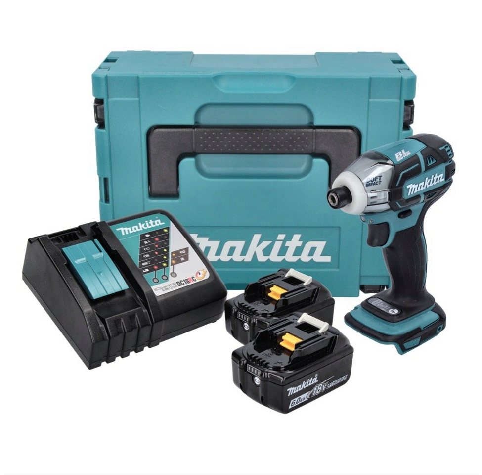 Thumbnail - Makita Schlagbohrmaschine DTS 141 RGJ Akku Impulsschrauber 18 V 40 Nm 1/4" Brushless + 2x Akku