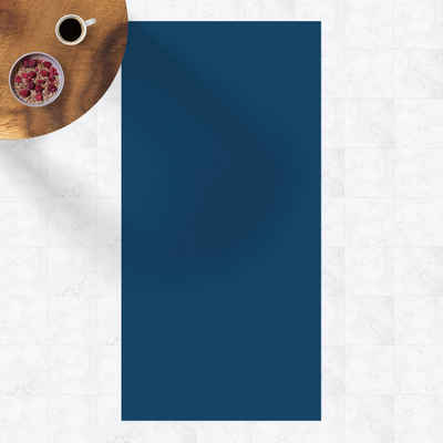 Läufer Teppich Vinyl Flur Küche Einfarbig funktional lang modern, Bilderdepot24, Läufer - blau glatt