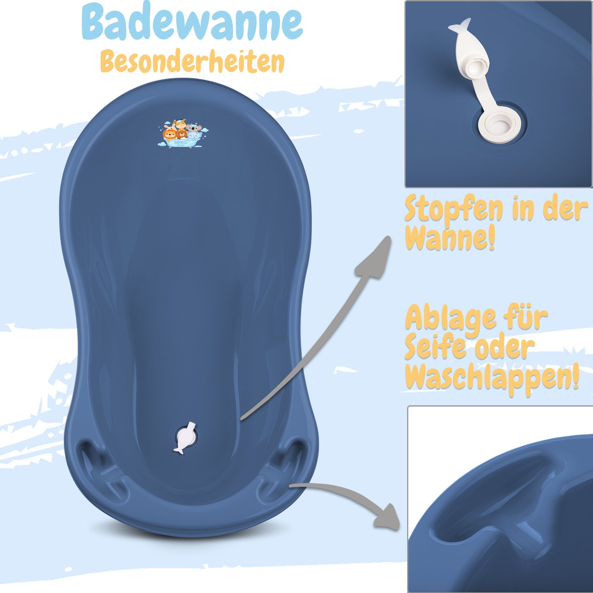 Babykajo Babybadewanne, (Teile, 1-tlg), Baby Wanne TÜV Rheinland zertifiziert! – Bild 3 von 5
