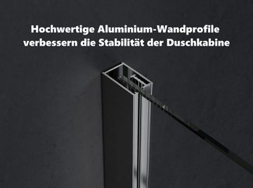 IMPTS Eckdusche Duschkabine Falttür mit Seitenwand, BxT: 80x70 cm, Sicherheitsglas, Rahmenlos Duschabtrennung Eckeinstieg Duschtür Flatbar