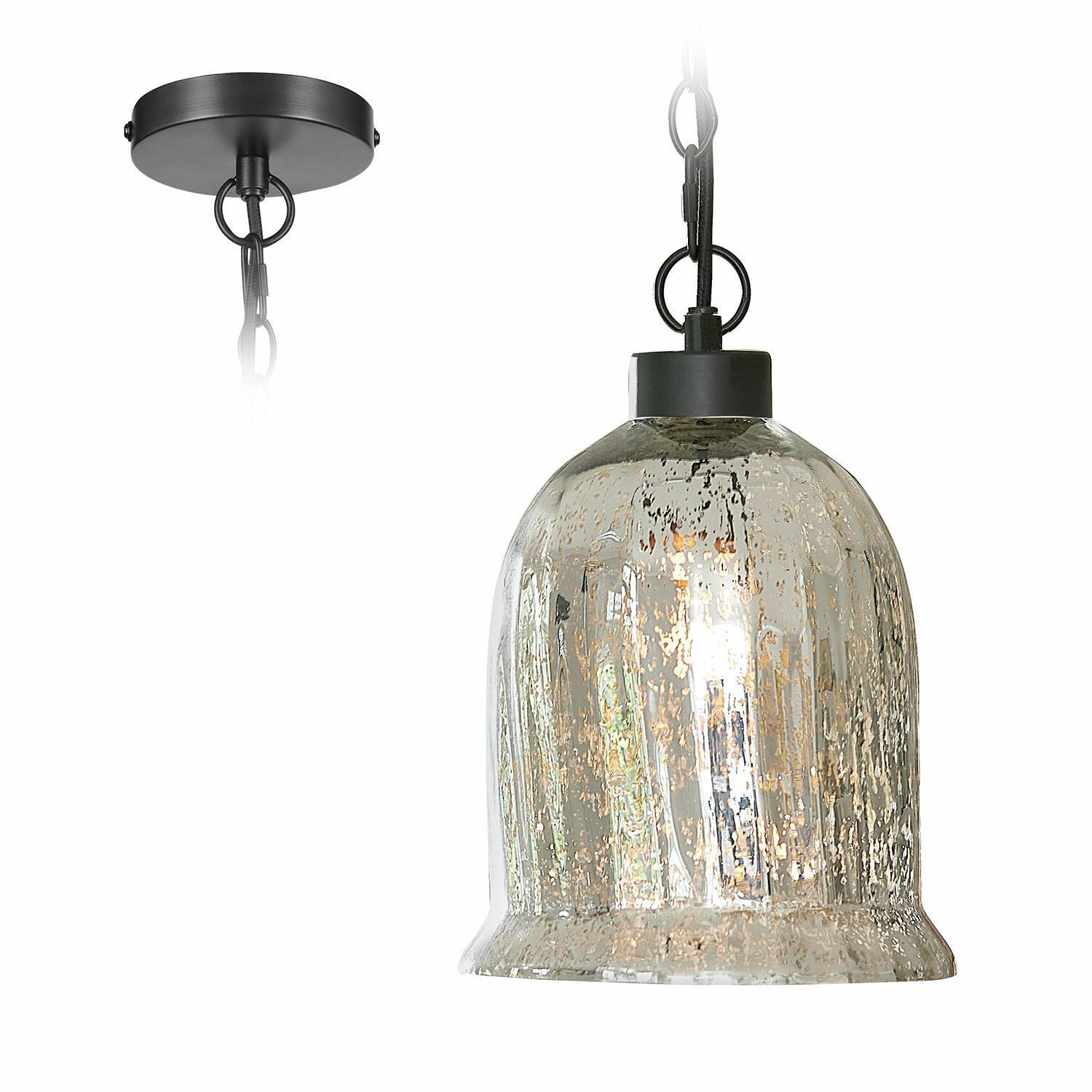 Mirabeau Hängeleuchten Hängelampe Yvron antiksilber/schwarz