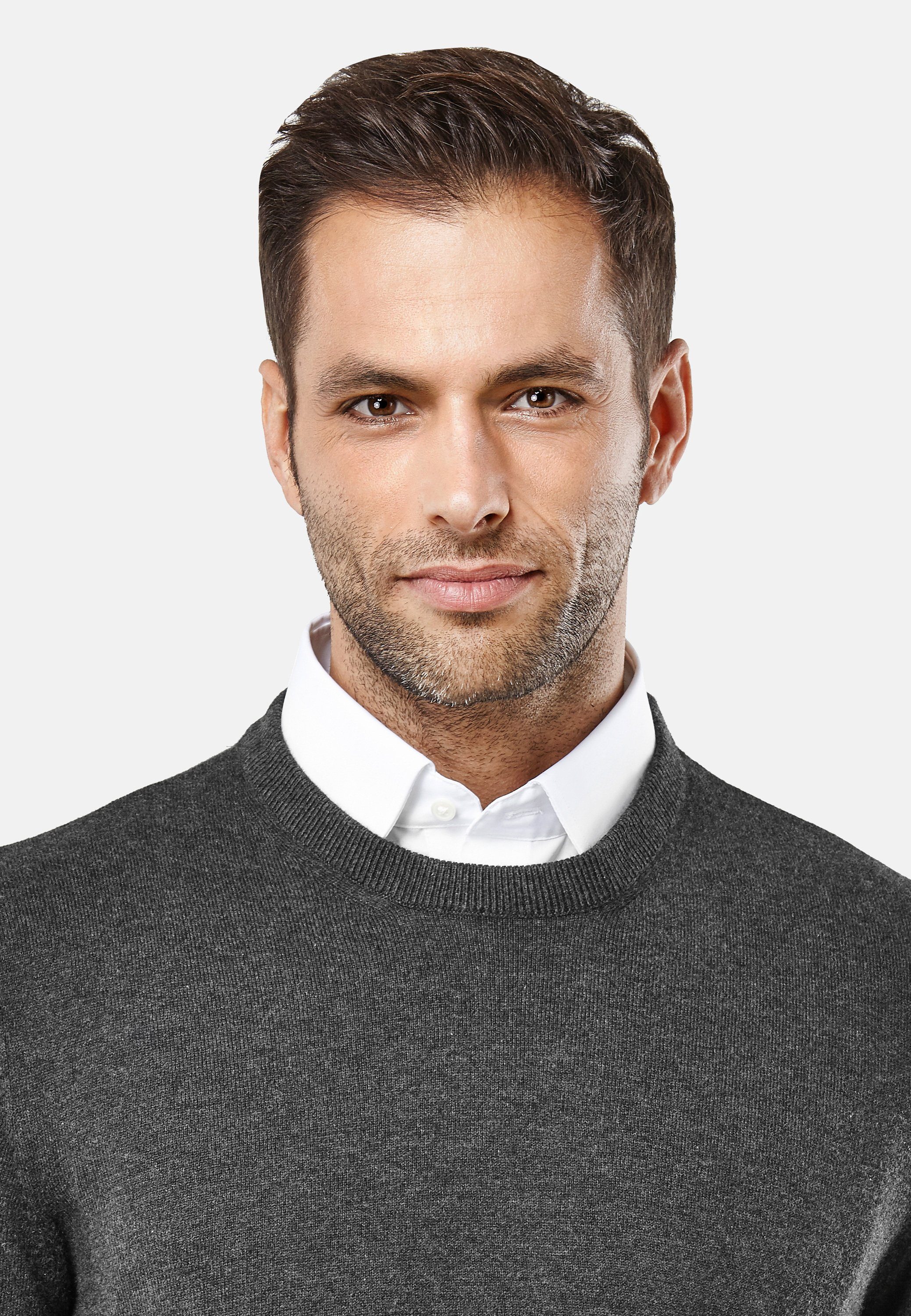 Vincenzo Boretti V-Ausschnitt-Pullover tailliert Round Neck günstig online kaufen