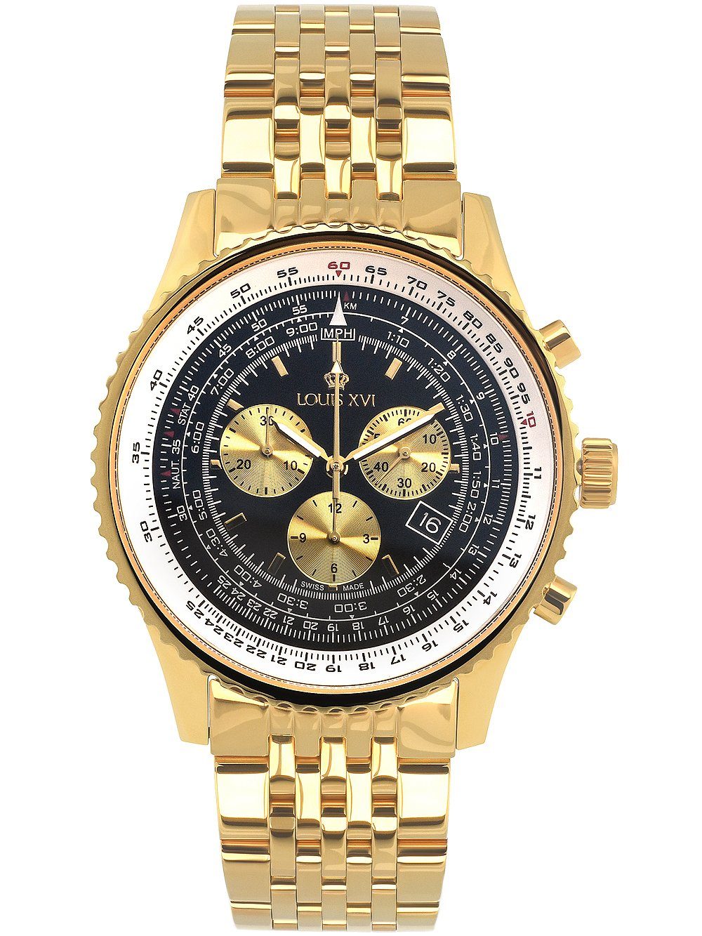 LOUIS XVI Quarzuhr Louis XVI LXVI595 Artagnan Chronograph Herrenuhr 48mm 5A günstig online kaufen