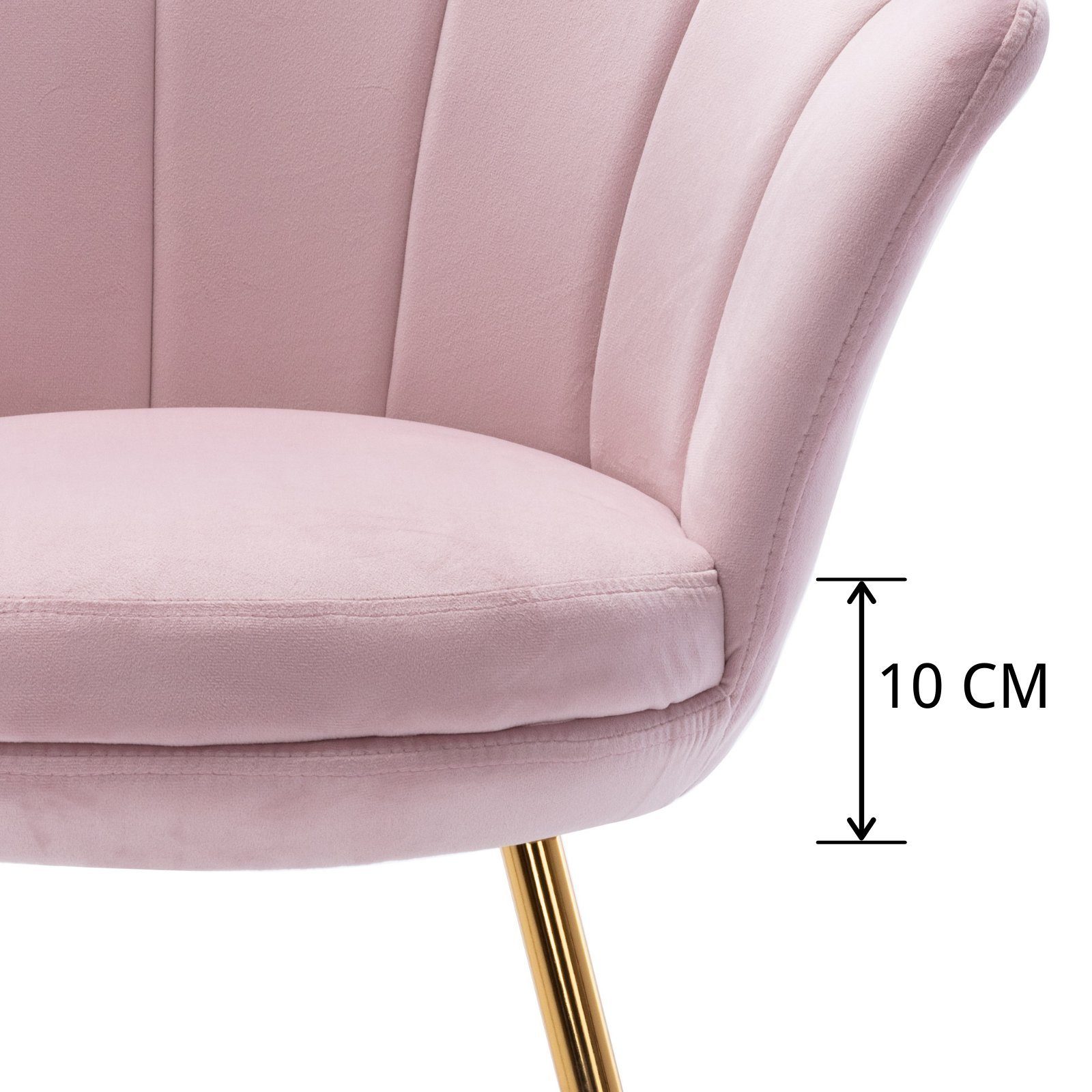 WAHSON Armlehnstuhl Sessel CHAIRS Samt Hell Pink Loungesessel Weicher OFFICE