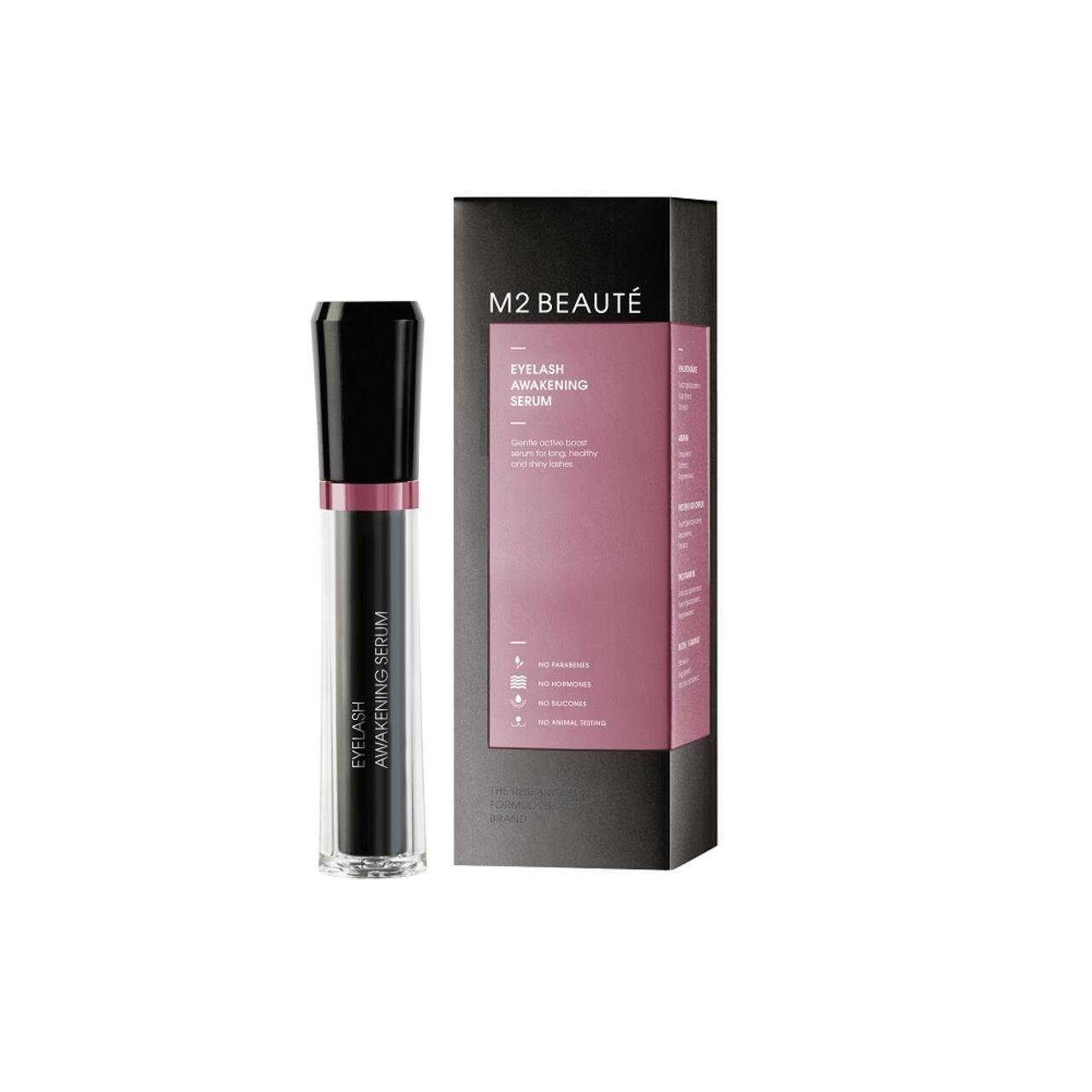 M2 Beauté Wimpernserum Eyelash Awakening Serum, Schnelle Ergebnisse – Bis zu 30 % längere, dicht