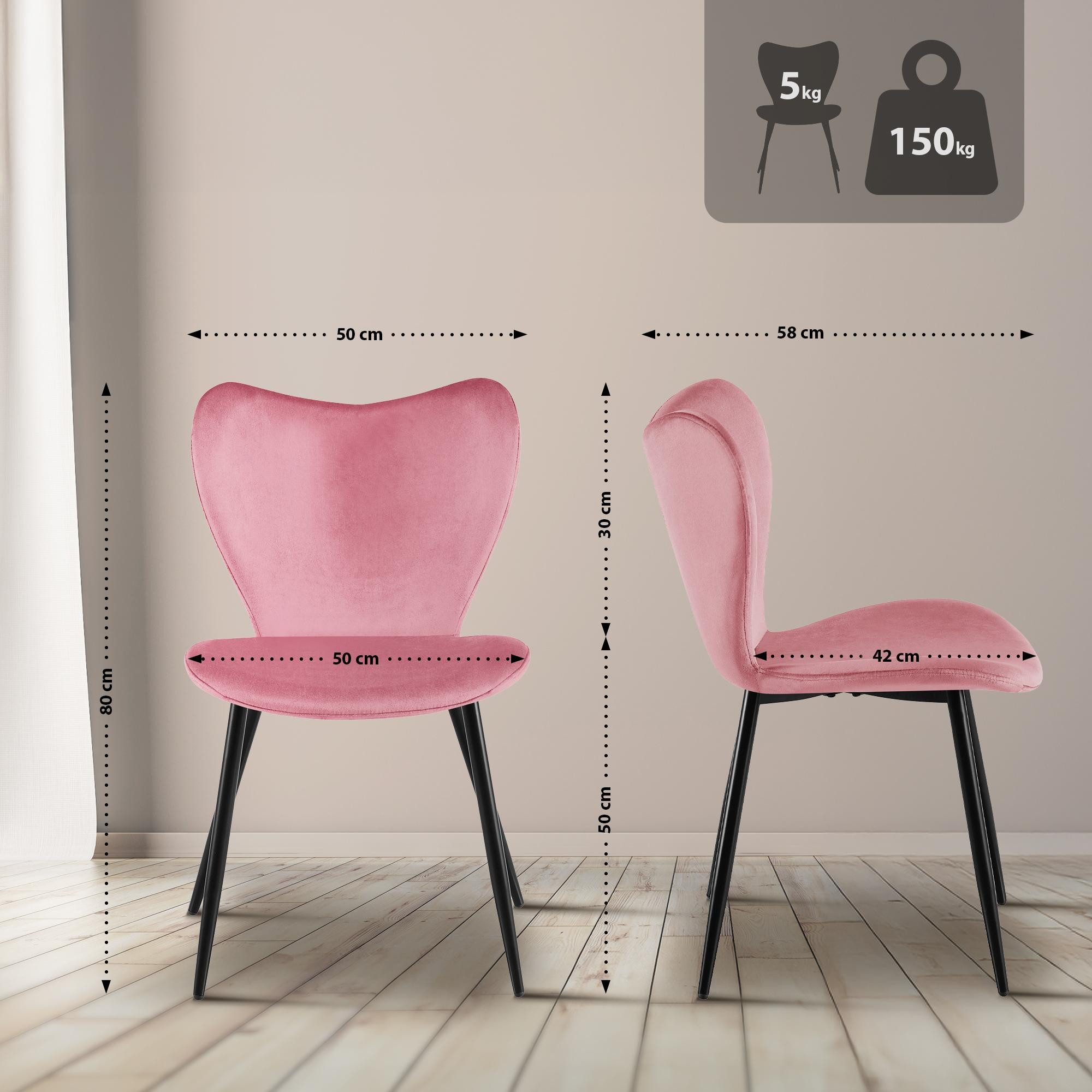 CLP Esszimmerstuhl Maika, mit Rückenlehne, Metallgestell günstig online kaufen