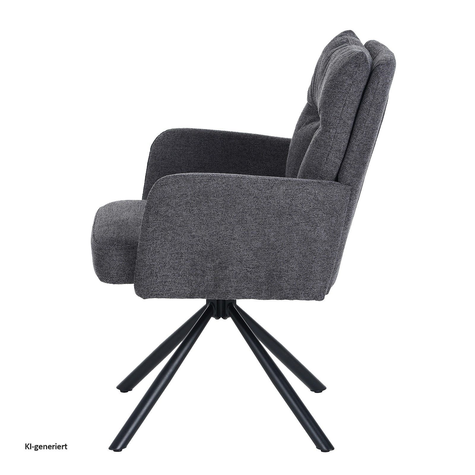 HTI-Living Esszimmerstuhl Esszimmerstuhl Kyra Anthrazit 2er-Set (Set, 2 St), Drehstuhl Auto-Return – Bild 5 von 5