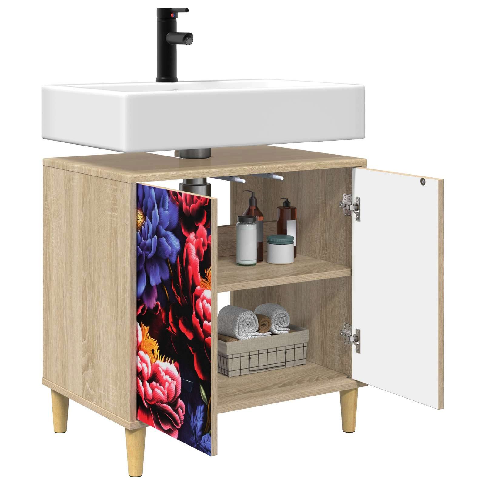 vidaXL Badezimmerspiegelschrank Badezimmerschrank KIEL Sonoma 60 x 40 x 60 cm Holzwerkstoff (1-St)