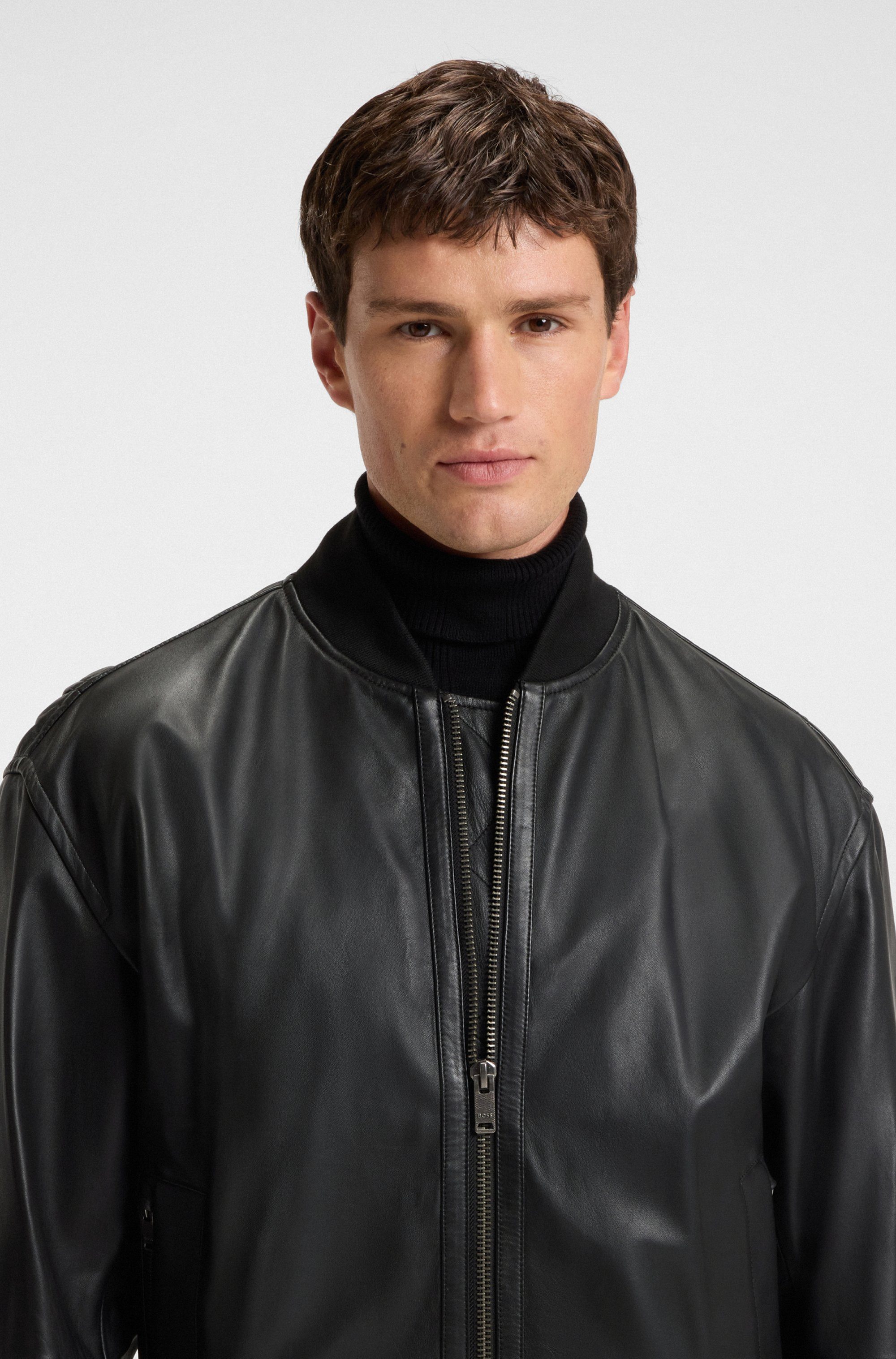 BOSS ORANGE Lederjacke Jobrice regular fit, günstig online kaufen