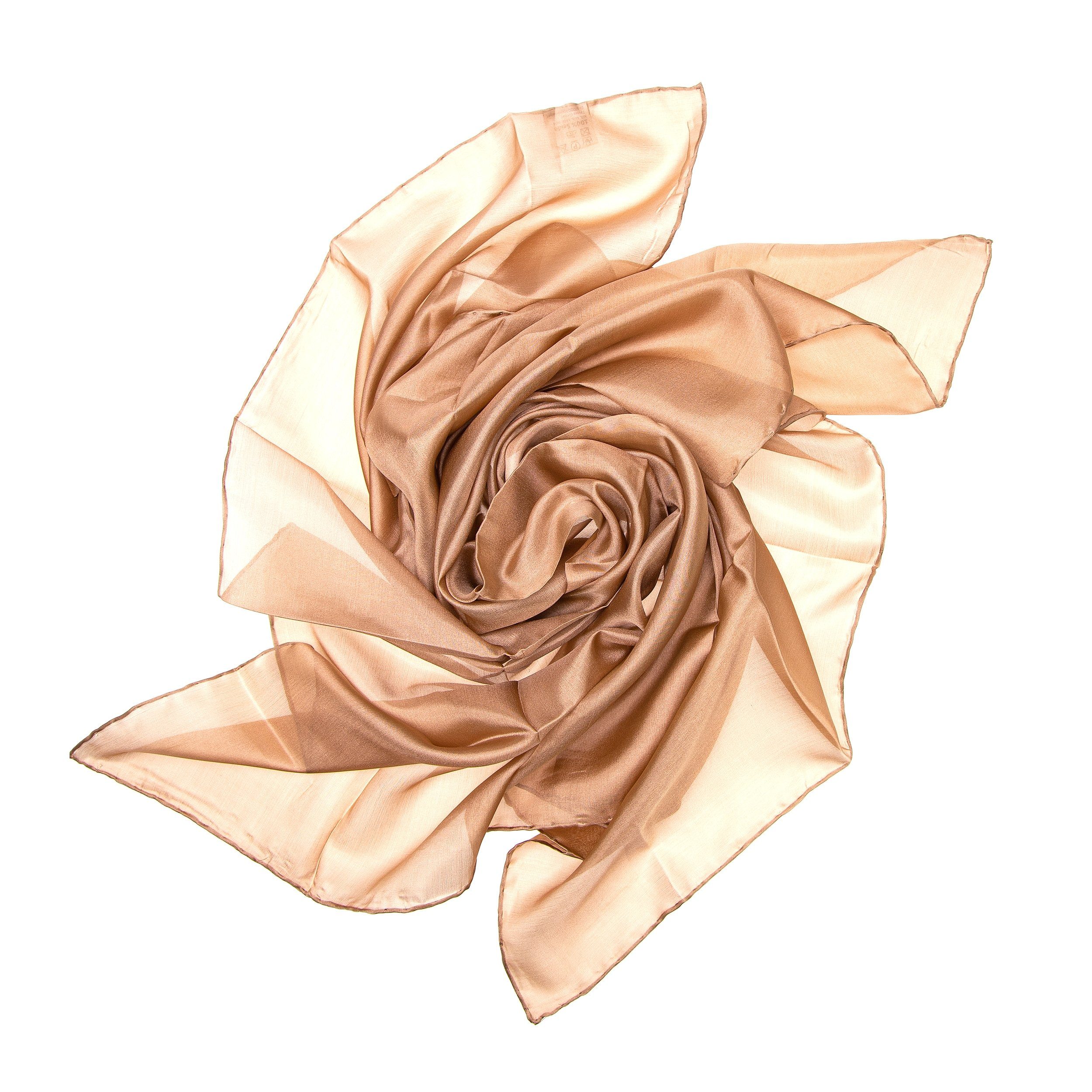 TINITEX Seidentuch Seidentuch Halstuch Schal Braun Milchkaffee günstig online kaufen