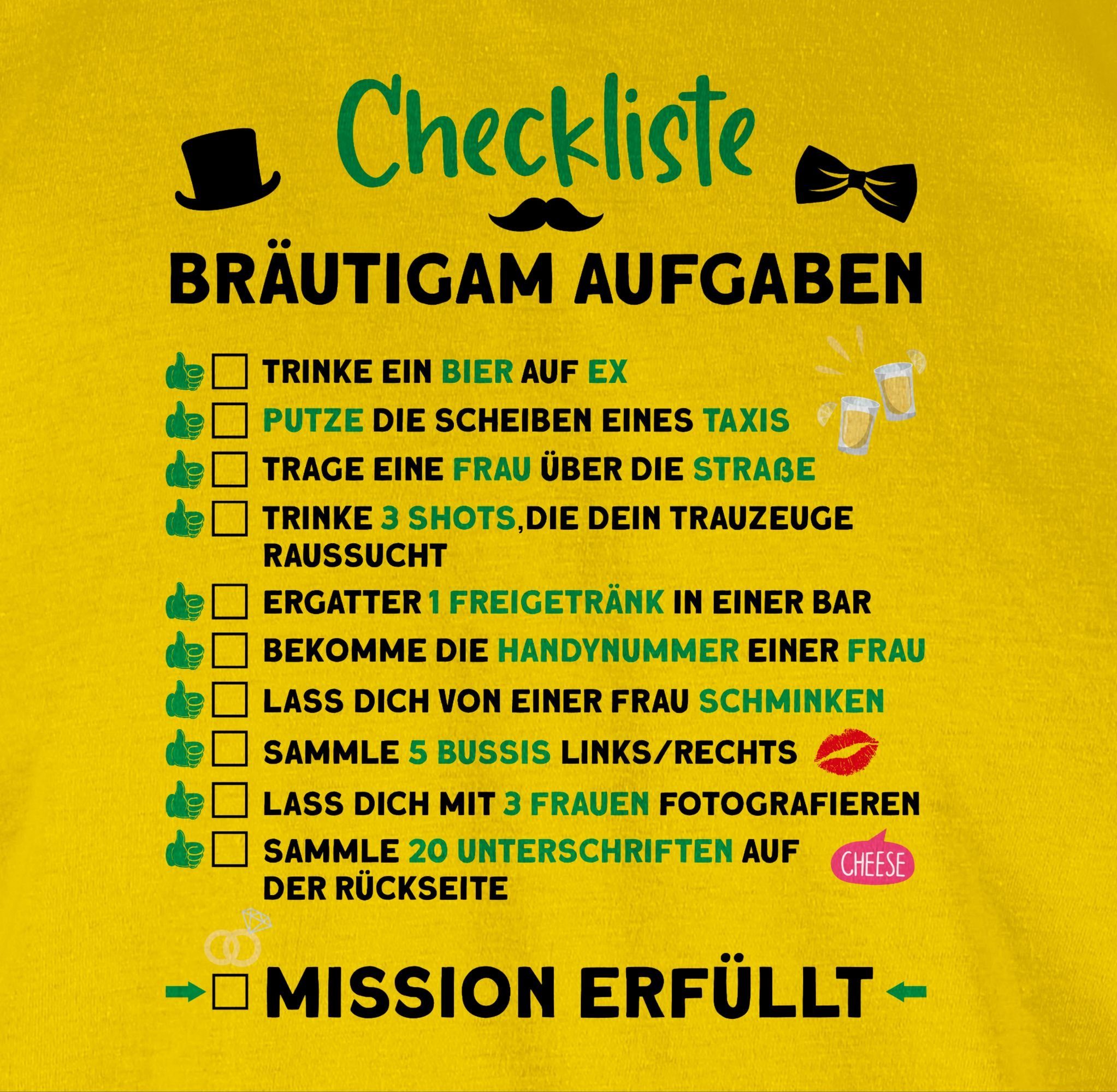 Shirtracer T-Shirt Checkliste Bräutigam Aufgaben JGA JGA Männer