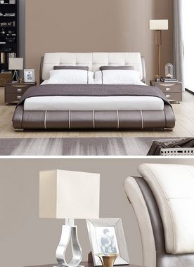 JVmoebel Bett Design Leder Bett Polster Doppel Hotel Betten Ehe 180x200 cm Luxus