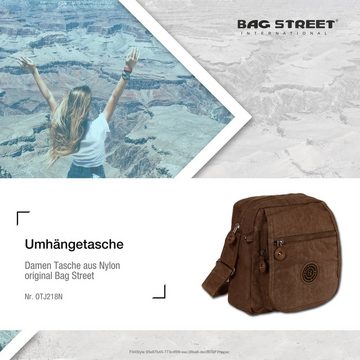 BAG STREET Umhängetasche Bag Street Damenhandtasche Umhängetasche (Umhängetasche), Umhängetasche Nylon, braun ca. 20cm x ca. 22cm