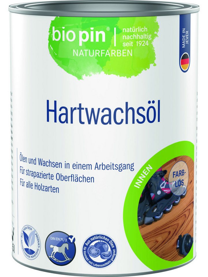 Bio Pin Holzöl Biopin Naturfarben Hartwachsöl 2,5 L farblos