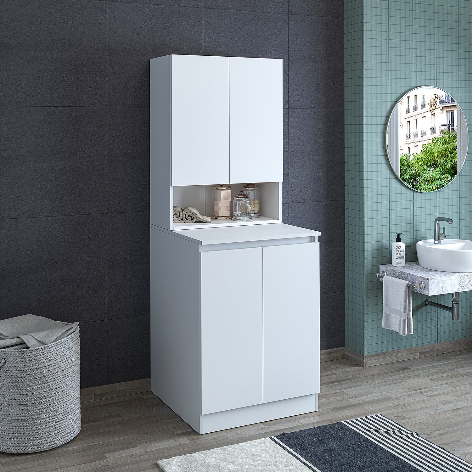 Roomart Waschmaschinenumbauschrank MK3-UM2-UM01 (Waschmaschinenschrank Badr günstig online kaufen