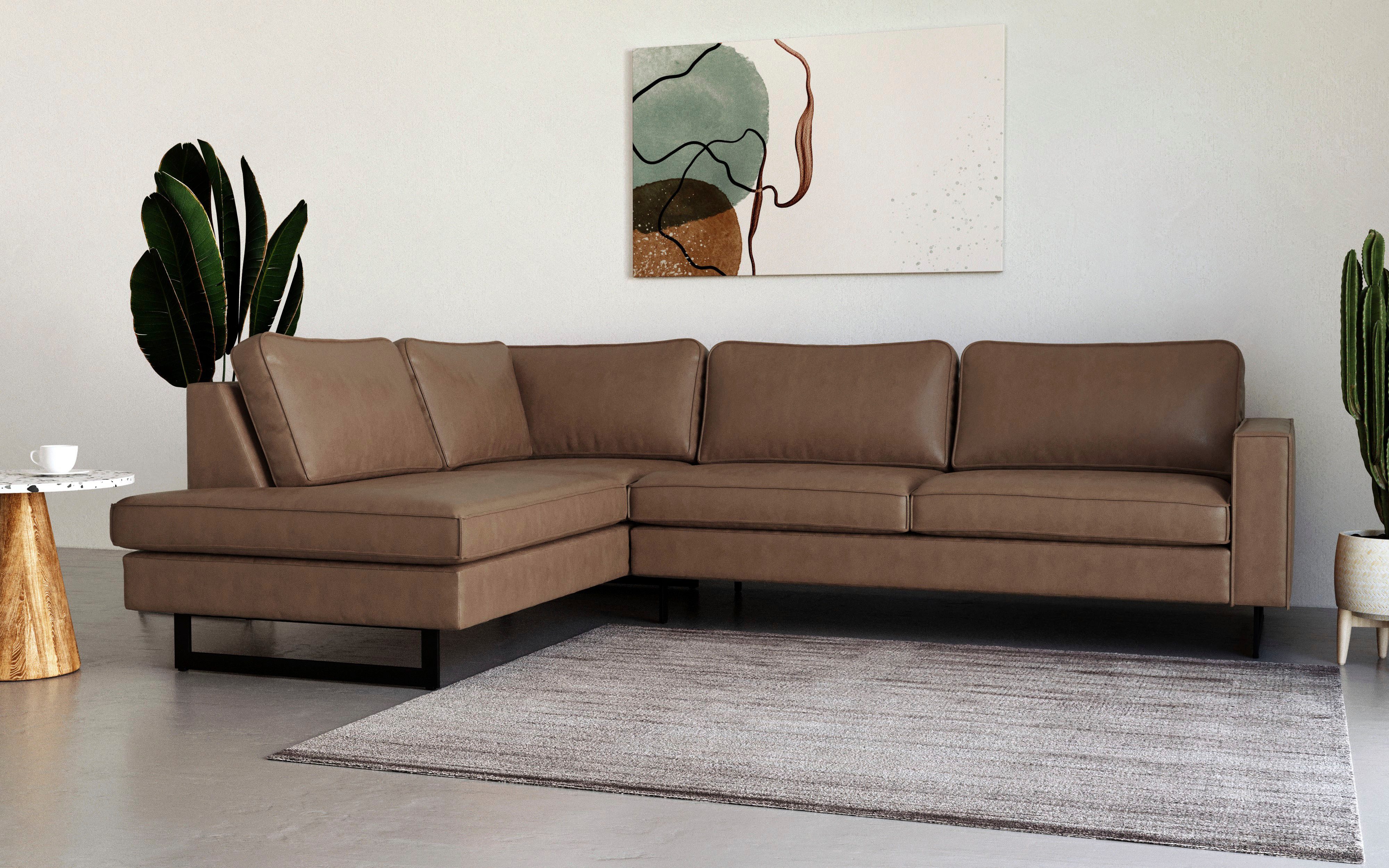 Places of Style Ecksofa "Pinto, 290 cm, Cord, Chenille, Lederoptik, Ottoman günstig online kaufen