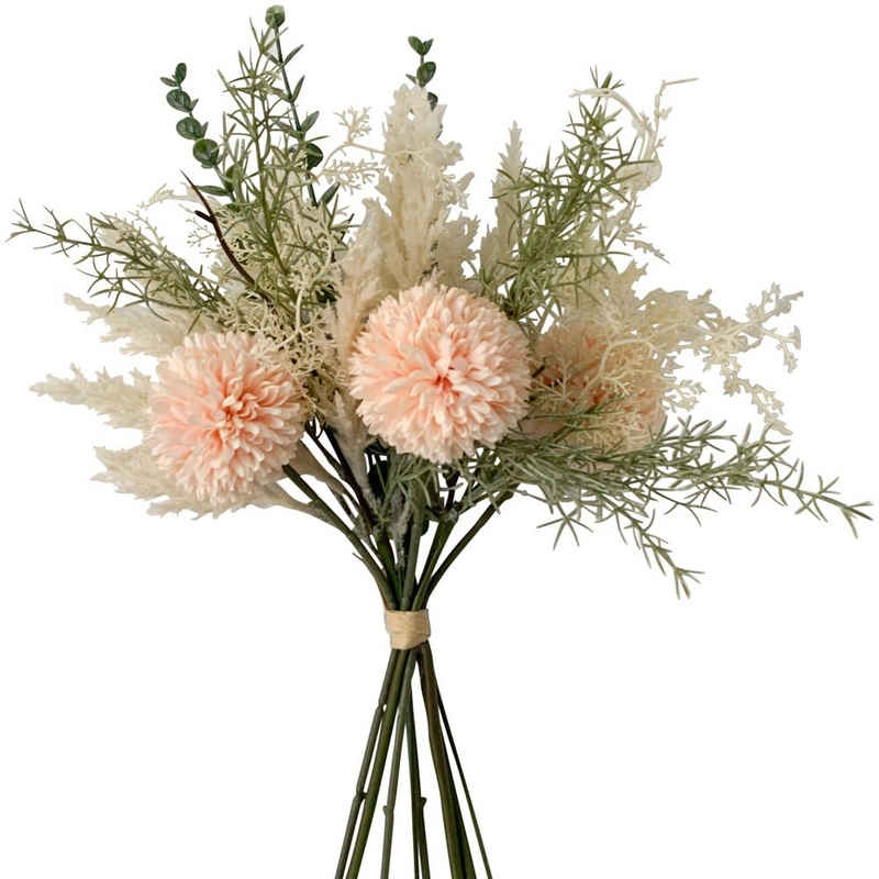 Kunstblume Wiesenblumen Blumenstrauß gebunden 1 Stk 37 cm apricot Wiesenblumen, matches21 HOME & HOBBY, Höhe 37 cm, Indoor