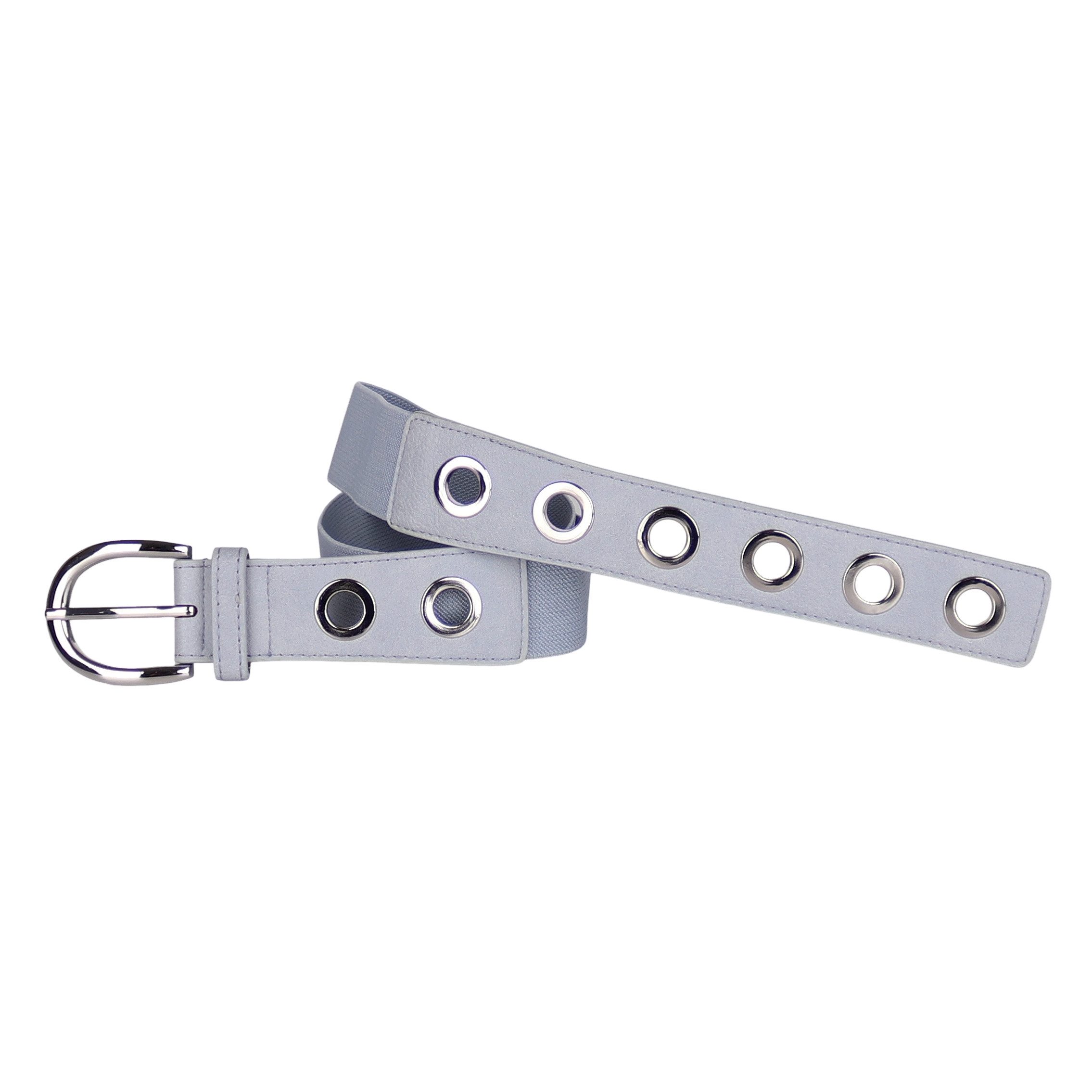 MIRROSI Stretchgürtel Elastischer Stoffgürtel mit stilvollen Metallösen (ca.4cm Breit) Dehnbarer Nietengürtel in Einheitsgröße (passend für ca. 80–110 cm)