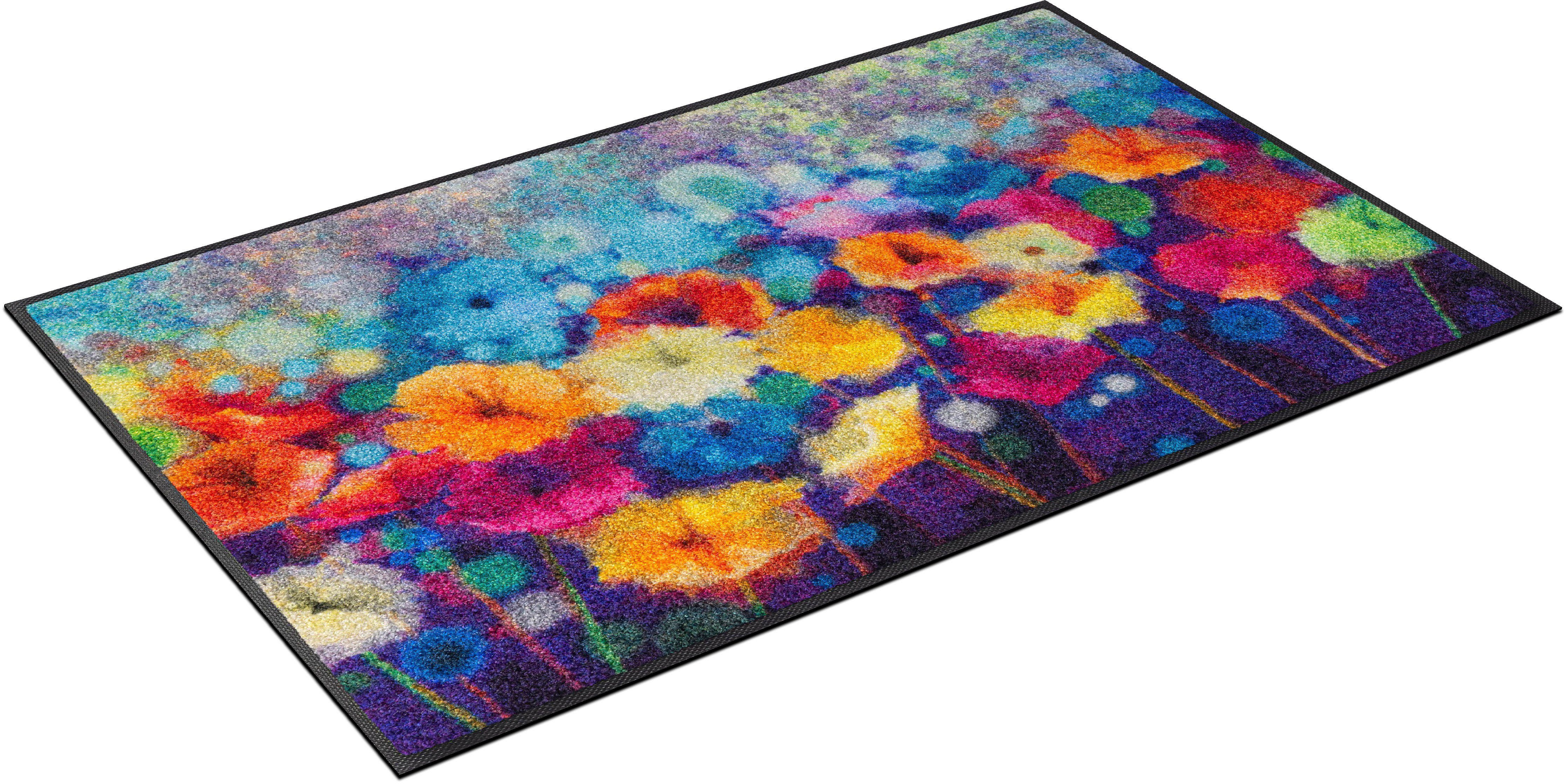 Fußmatte Flowerlover, wash+dry by Kleen-Tex, rechteckig, Höhe: 7 mm, Schmutzfangmatte, Motiv Blumen, rutschhemmend, waschbar