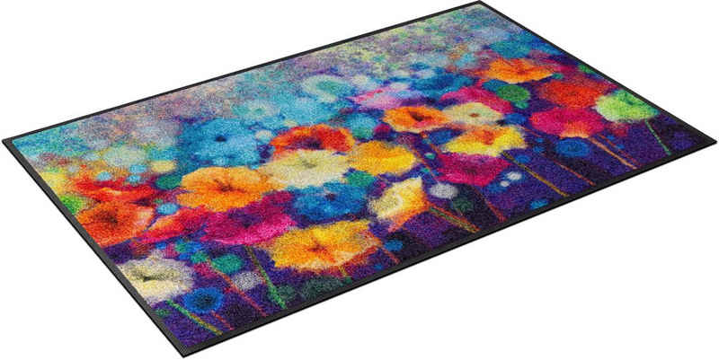 Fußmatte Flowerlover, wash+dry by Kleen-Tex, rechteckig, Höhe: 7 mm, Schmutzfangmatte, Motiv Blumen, rutschhemmend, waschbar