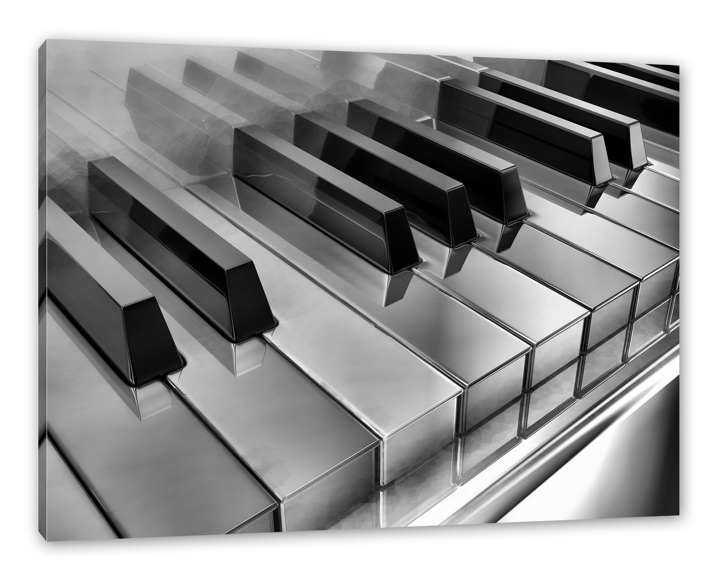 Pixxprint Leinwandbild Piano Klaviertasten, Piano (1 Leinwandbild Zackenaufhänger bespannt, inkl. St), fertig Klaviertasten