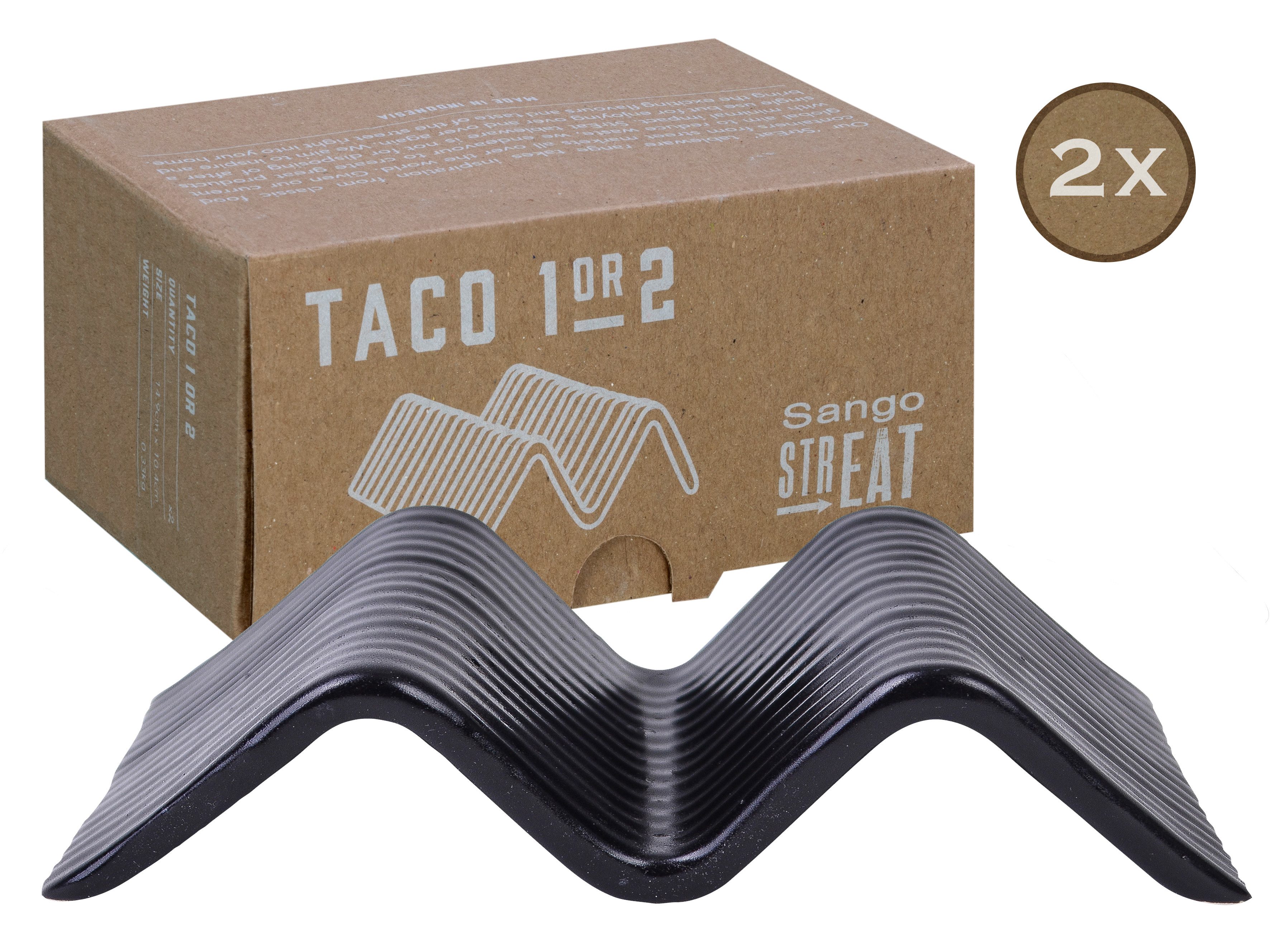 CreaTable Servierplatte Taco Stand, Steinzeug, (Set, 2-tlg), Servier Set, Topaktueller „Streat Food“ Trend