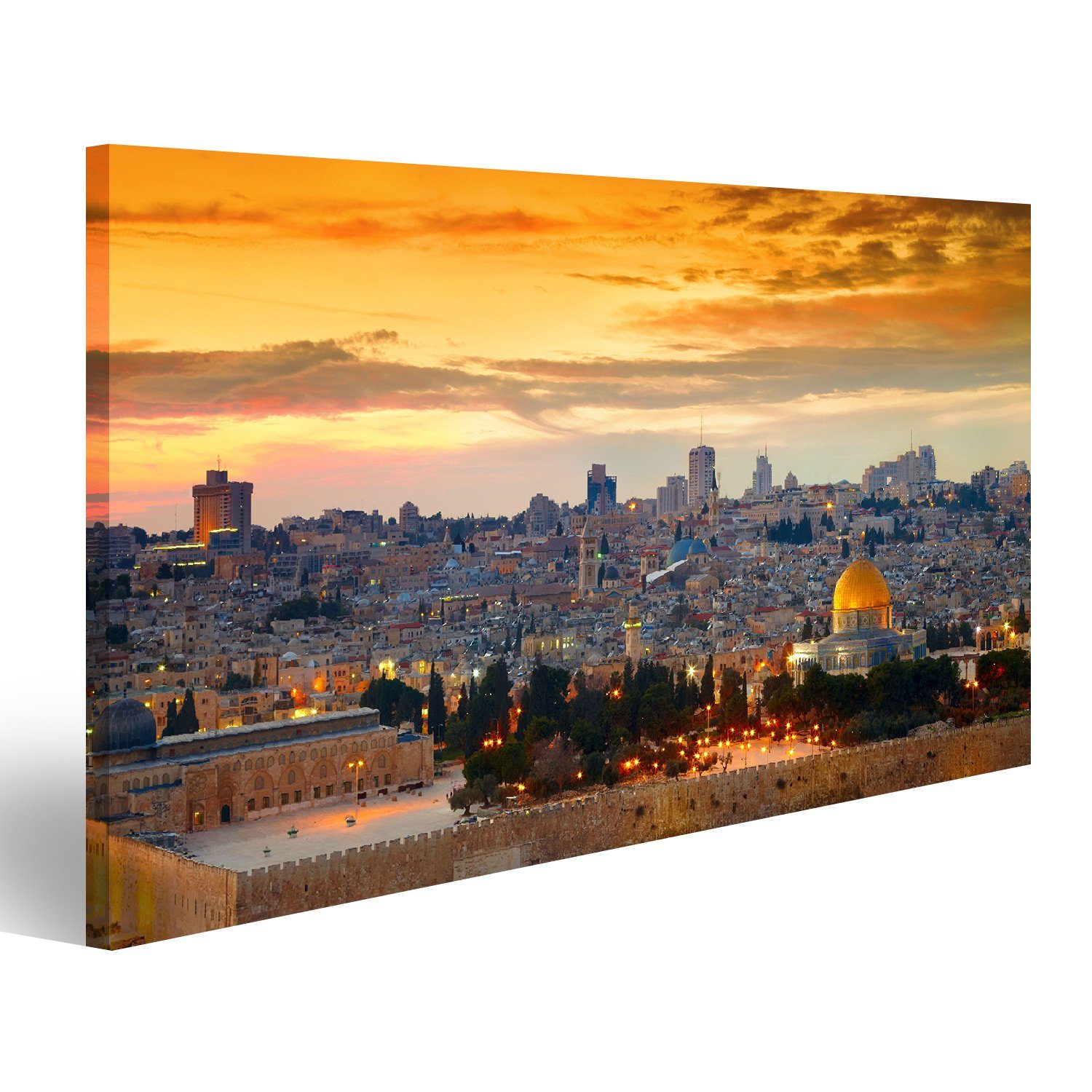 islandburner Leinwandbild Bild auf Leinwand Panorama Der Altstadt Jerusalem günstig online kaufen