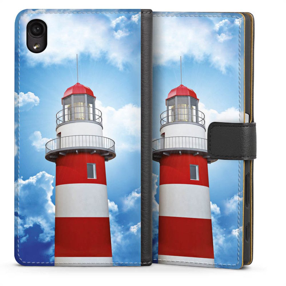 DeinDesign Handyhülle Leuchtturm Wolke Himmel Leuchtturm, Sony Xperia X Hülle Flip Case Klapphülle Handytasche Leder